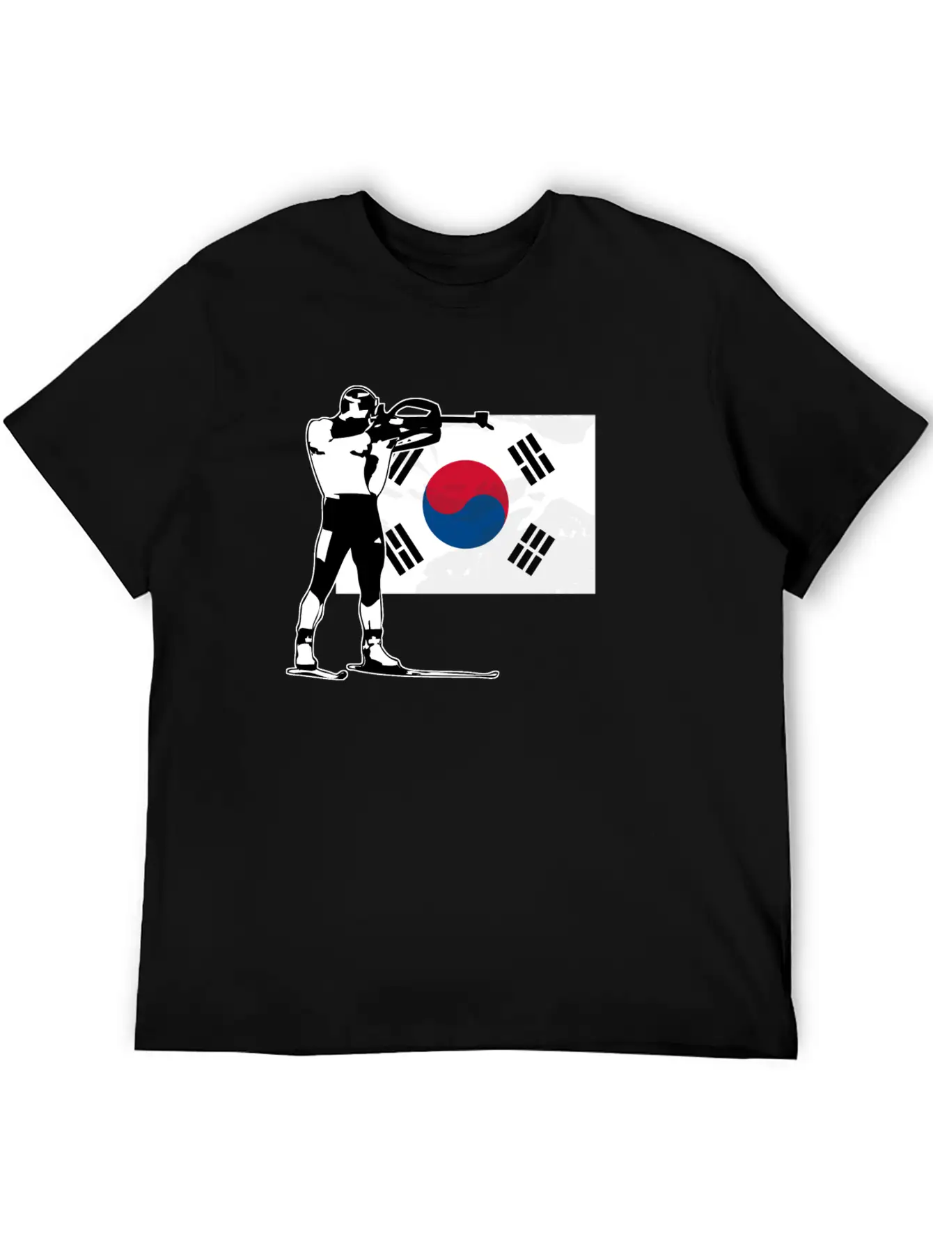 Biathlon - South Korea Flag Unisex Casual T-Shirt – Clean Design For Daily Comfort