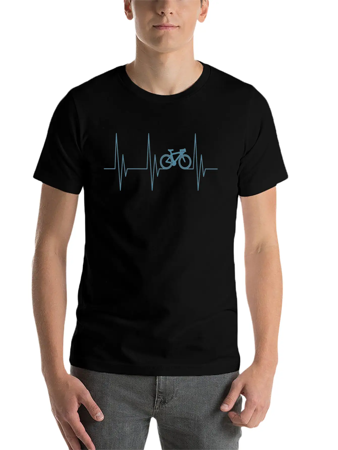 Bicycle Racing Bike Heartbeat Pulse Frequency Unisex Casual T-Shirt – Clean Design For Daily Comfort