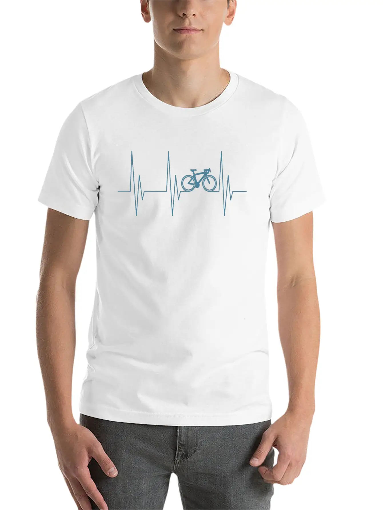 Bicycle Racing Bike Heartbeat Pulse Frequency Unisex Casual T-Shirt – Clean Design For Daily Comfort