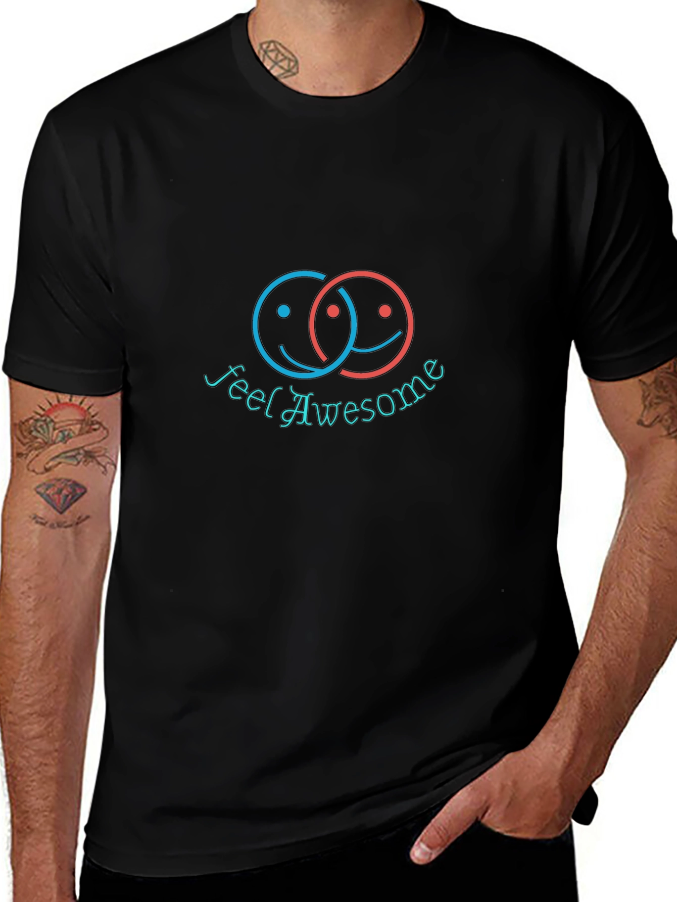 Feel Awesome Graphic Tee - Black