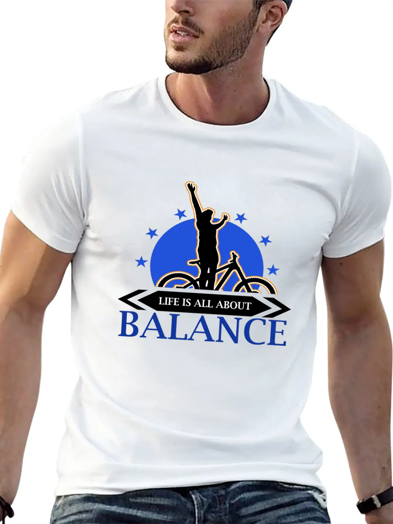 Bike - Biking - Biker - Balance - Tee Unisex Casual T-Shirt – Clean Design For Daily Comfort