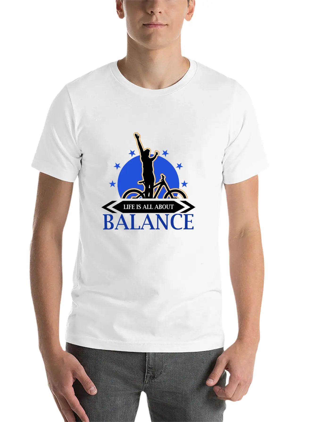 Bike - Biking - Biker - Balance - Tee Unisex Casual T-Shirt – Clean Design For Daily Comfort