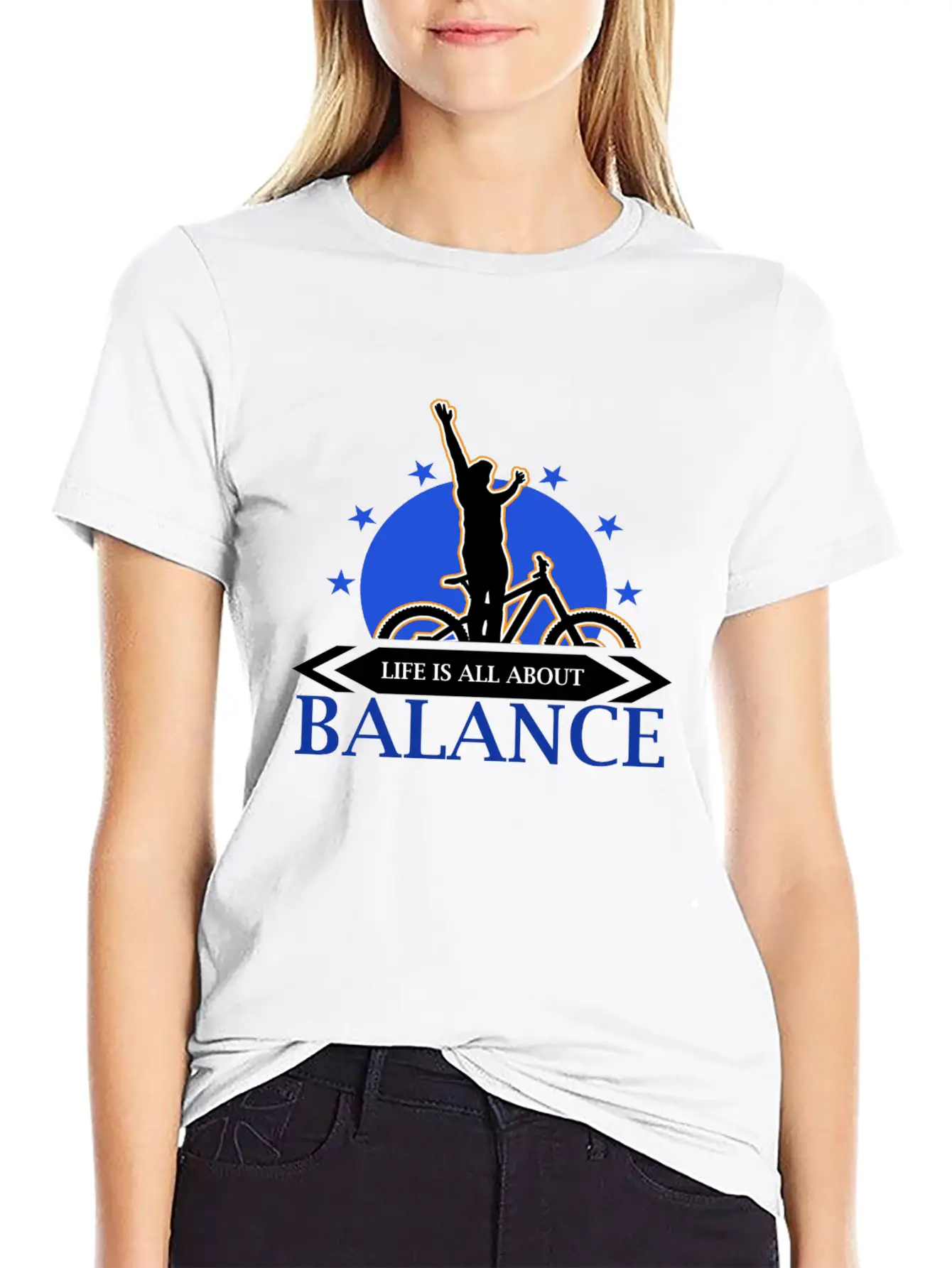 Bike - Biking - Biker - Balance - Tee Unisex Casual T-Shirt – Clean Design For Daily Comfort