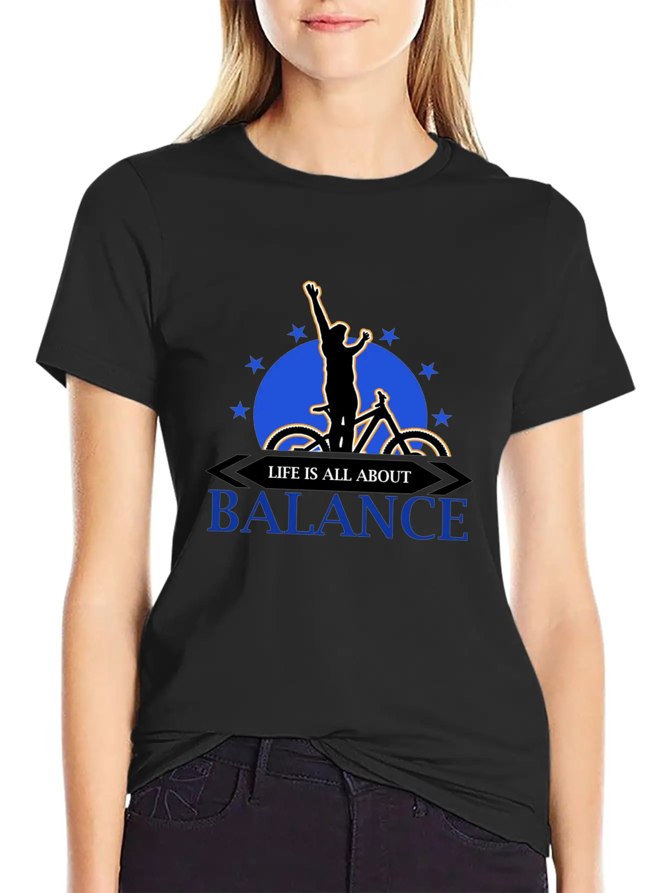Bike - Biking - Biker - Balance - Tee Unisex Casual T-Shirt – Clean Design For Daily Comfort