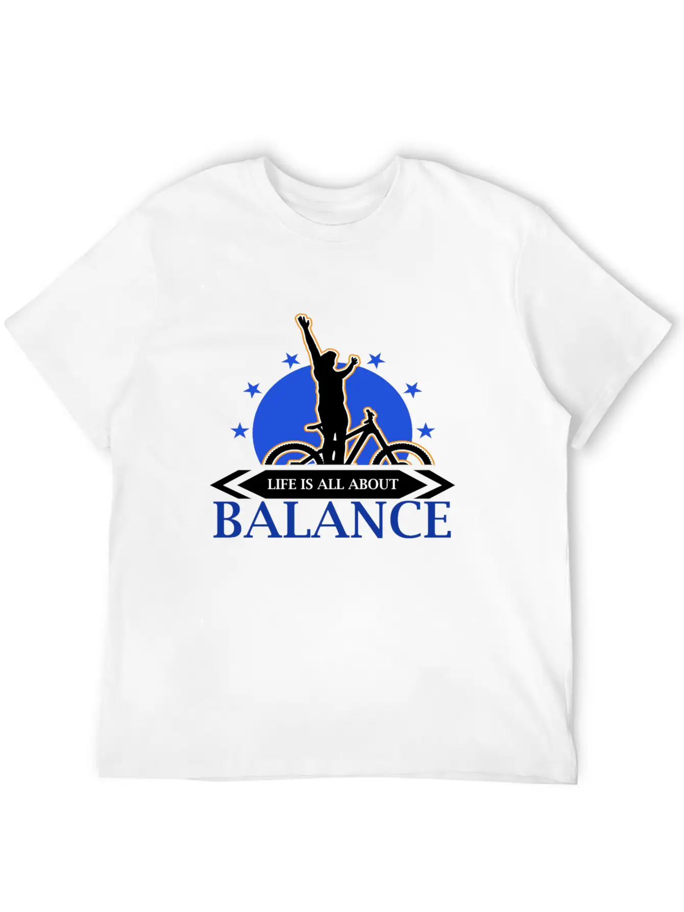 Bike - Biking - Biker - Balance - Tee Unisex Casual T-Shirt – Clean Design For Daily Comfort