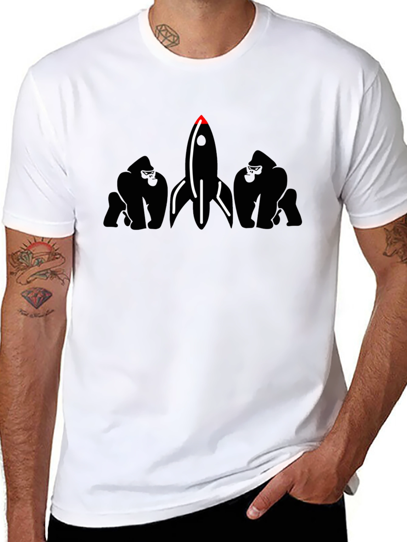 Gorilla Rocket Black T-Shirt