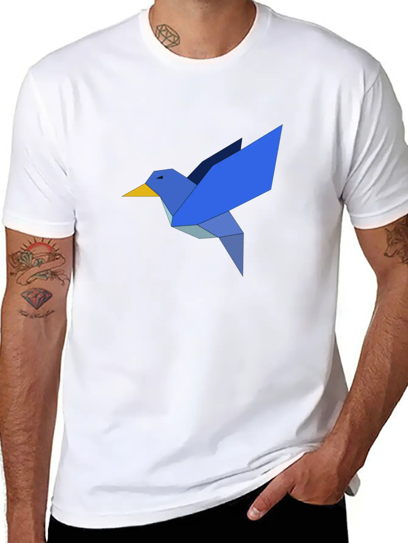 Bird Geometrical Unisex Casual T-Shirt – Clean Design For Daily Comfort