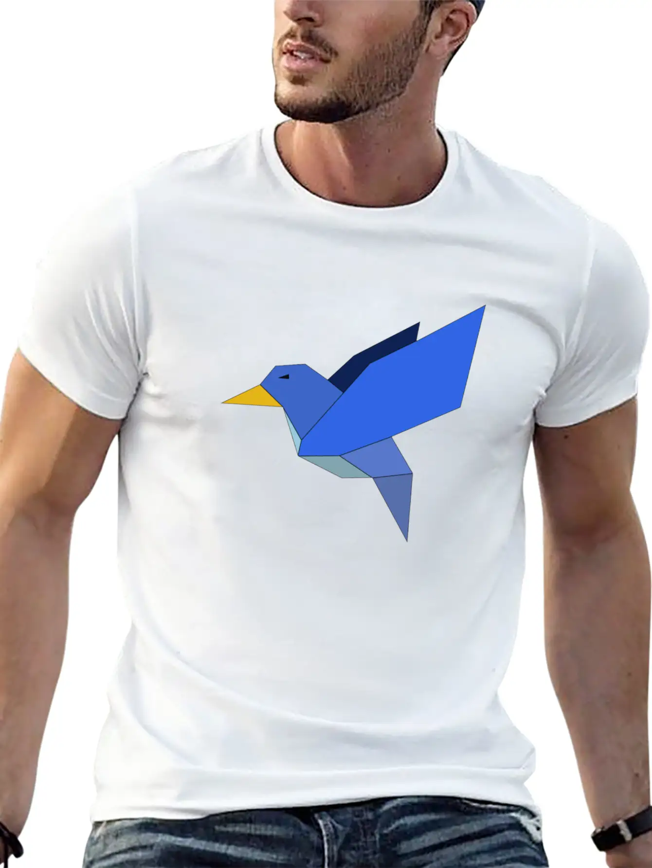 Bird Geometrical Unisex Casual T-Shirt – Clean Design For Daily Comfort