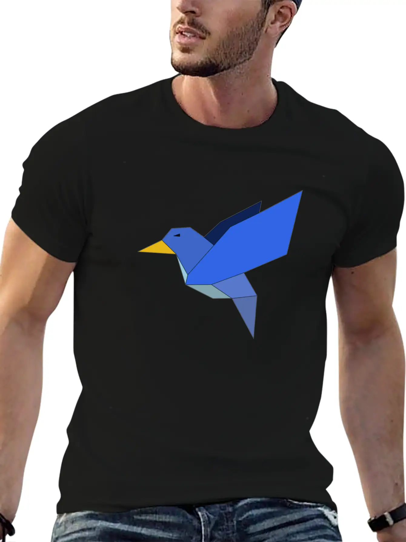 Bird Geometrical Unisex Casual T-Shirt – Clean Design For Daily Comfort
