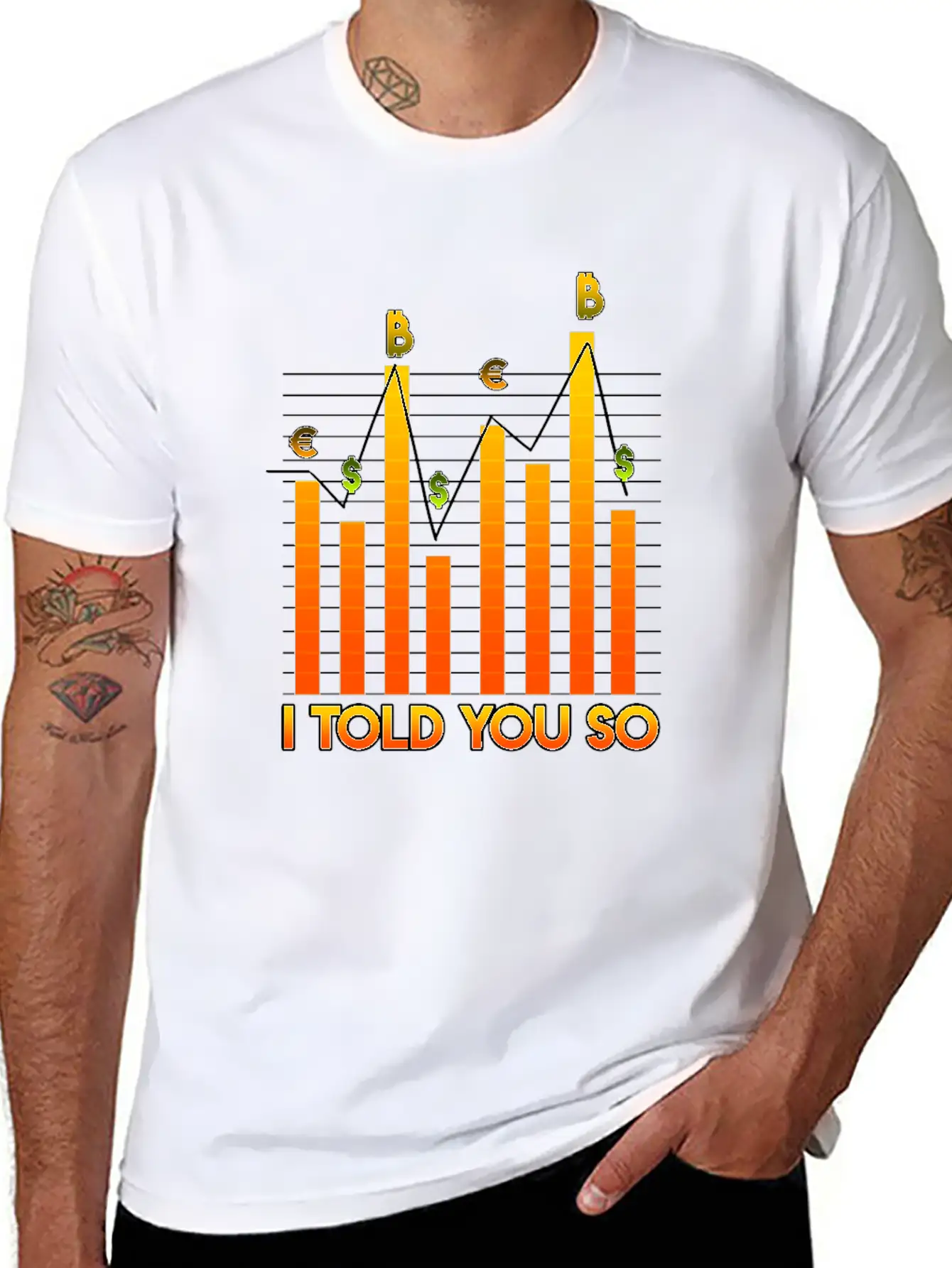 Bitcoin - Stock Exchange Graph - NYSE Market Unisex Casual T-Shirt – Clean Design For Daily Comfort