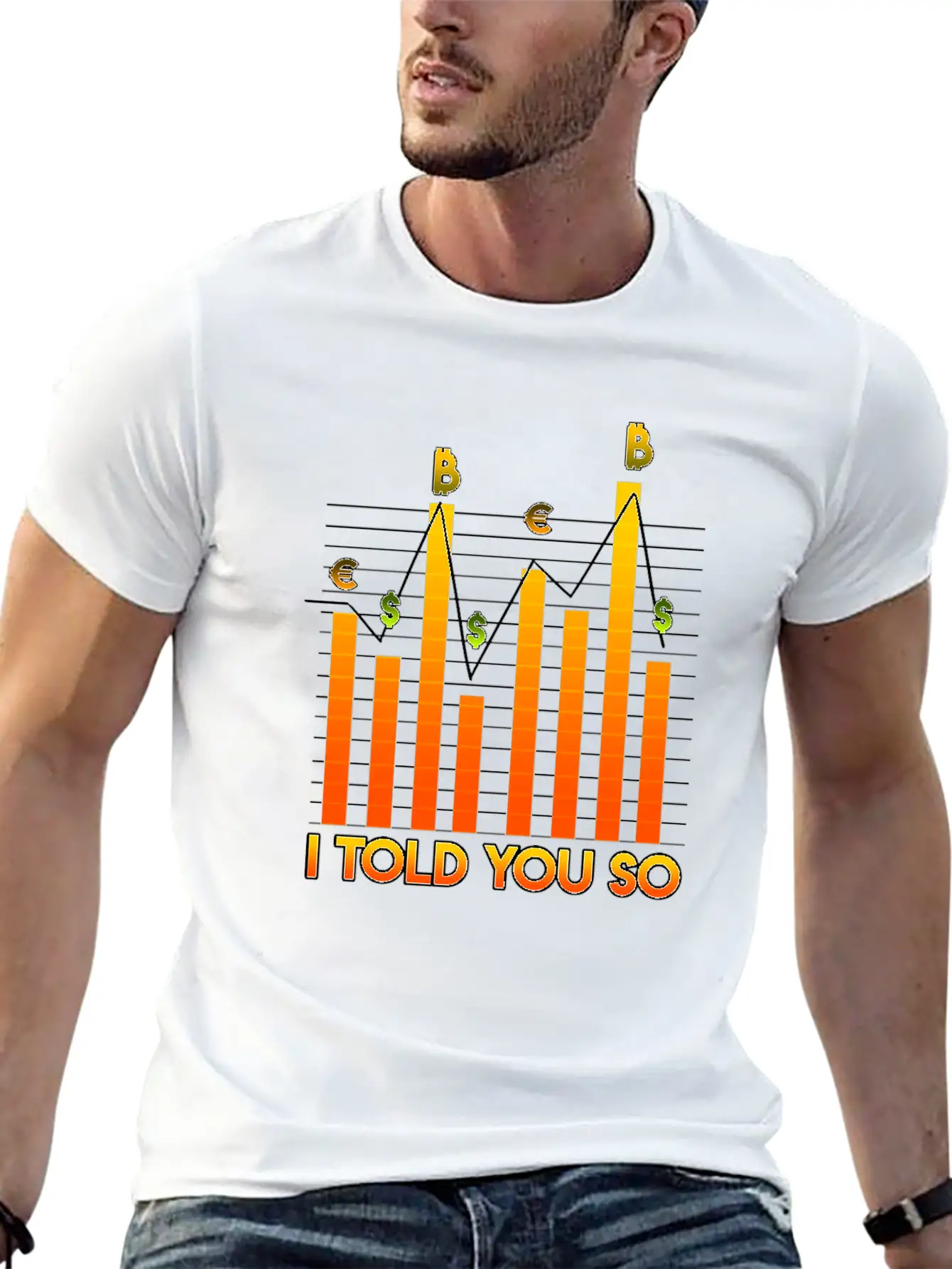 Bitcoin - Stock Exchange Graph - NYSE Market Unisex Casual T-Shirt – Clean Design For Daily Comfort