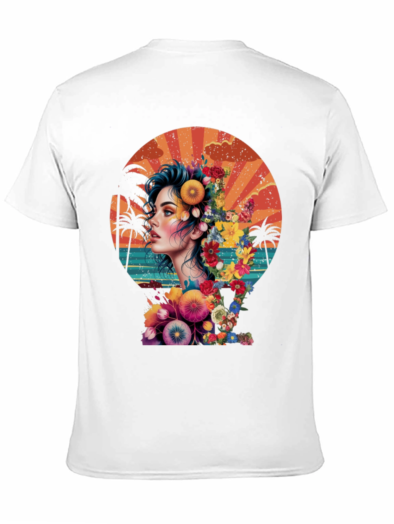 Floral Woman Graphic T-Shirt - Tropical Design