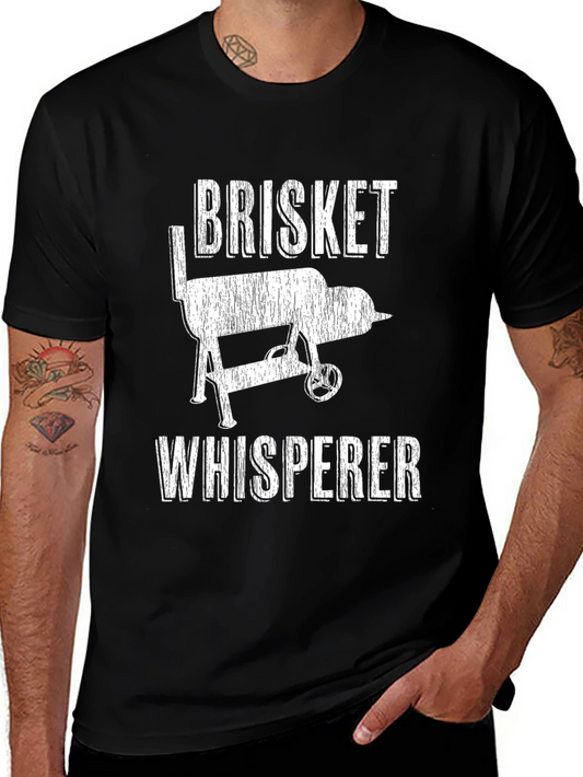 Brisket Whisperer Graphic T-Shirt - BBQ Grill Design