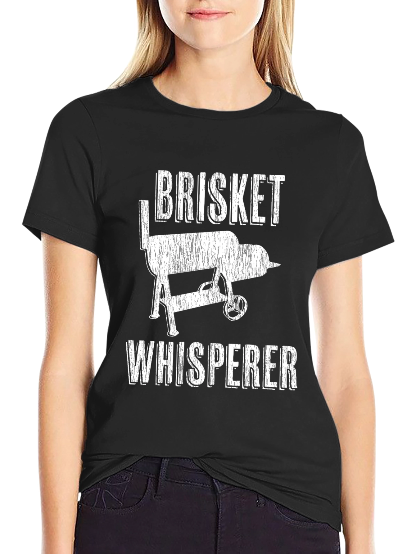 Brisket Whisperer Graphic T-Shirt - BBQ Grill Design