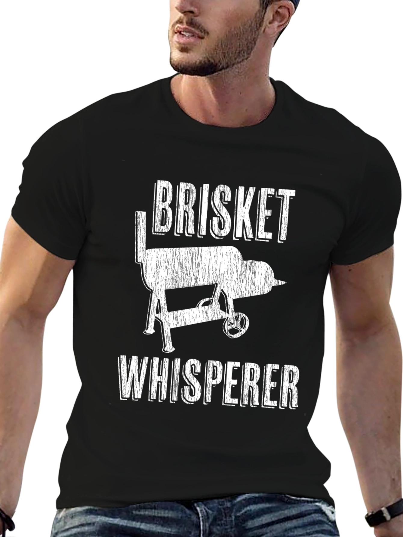 Brisket Whisperer Graphic T-Shirt - BBQ Grill Design