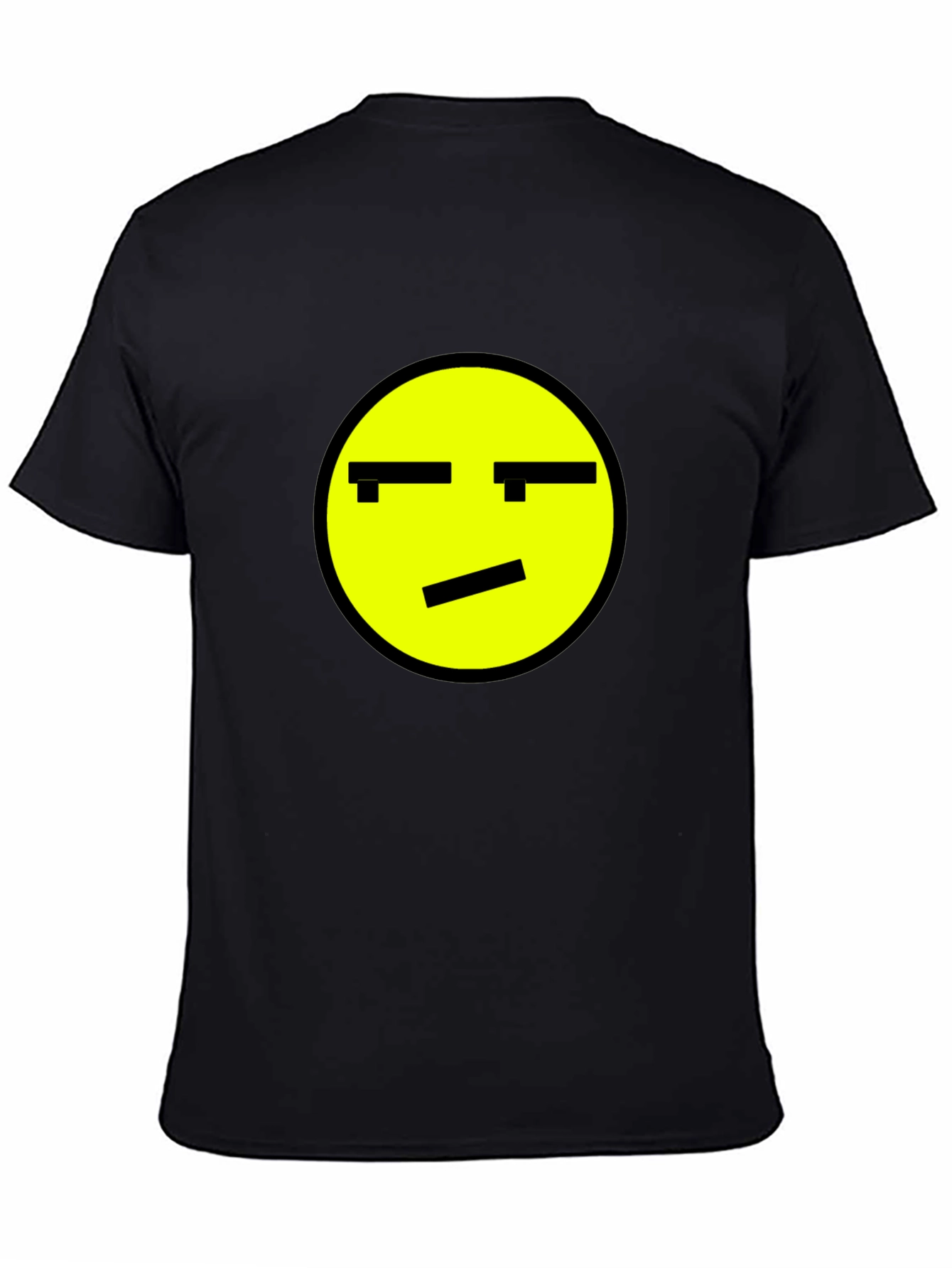 Skeptical Emoji Graphic Black T-Shirt