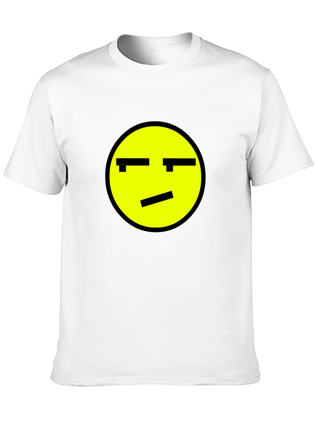 Skeptical Emoji Graphic Black T-Shirt