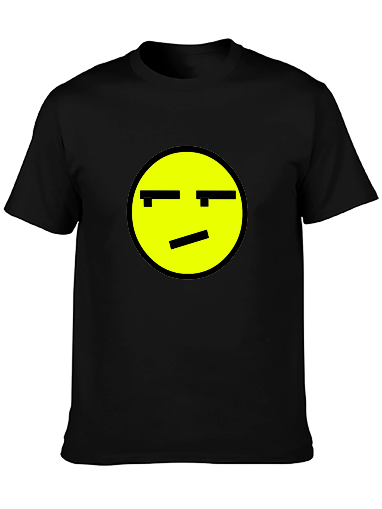 Skeptical Emoji Graphic Black T-Shirt