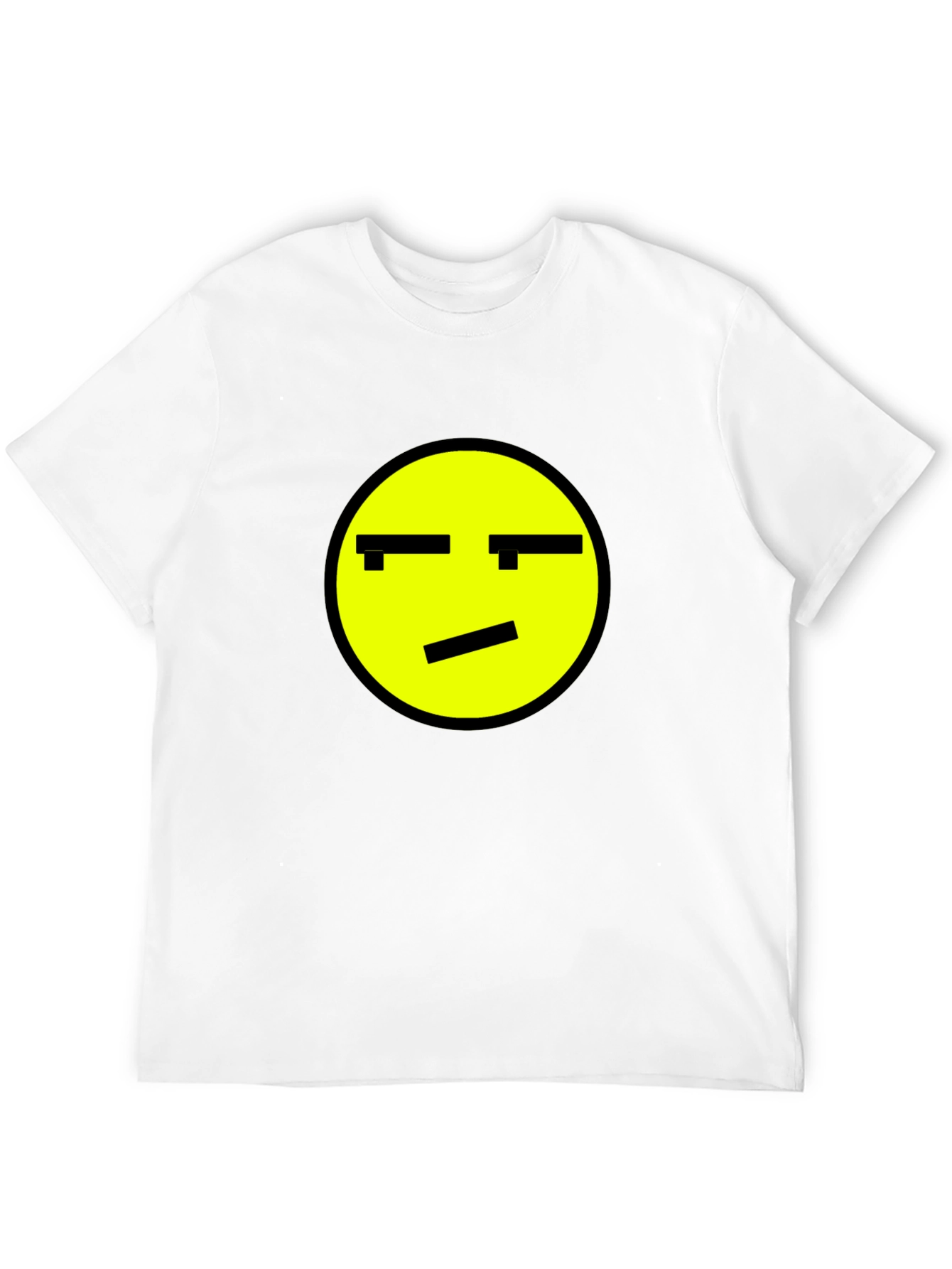 Skeptical Emoji Graphic Black T-Shirt