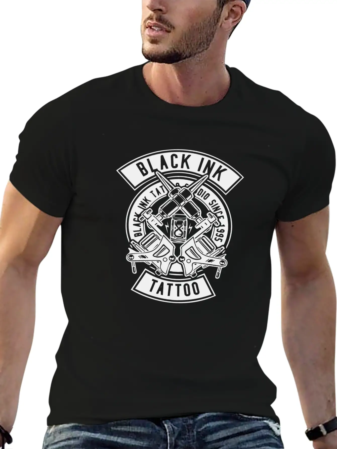 Black Ink Tattoo Unisex Casual T-Shirt – Clean Design For Daily Comfort