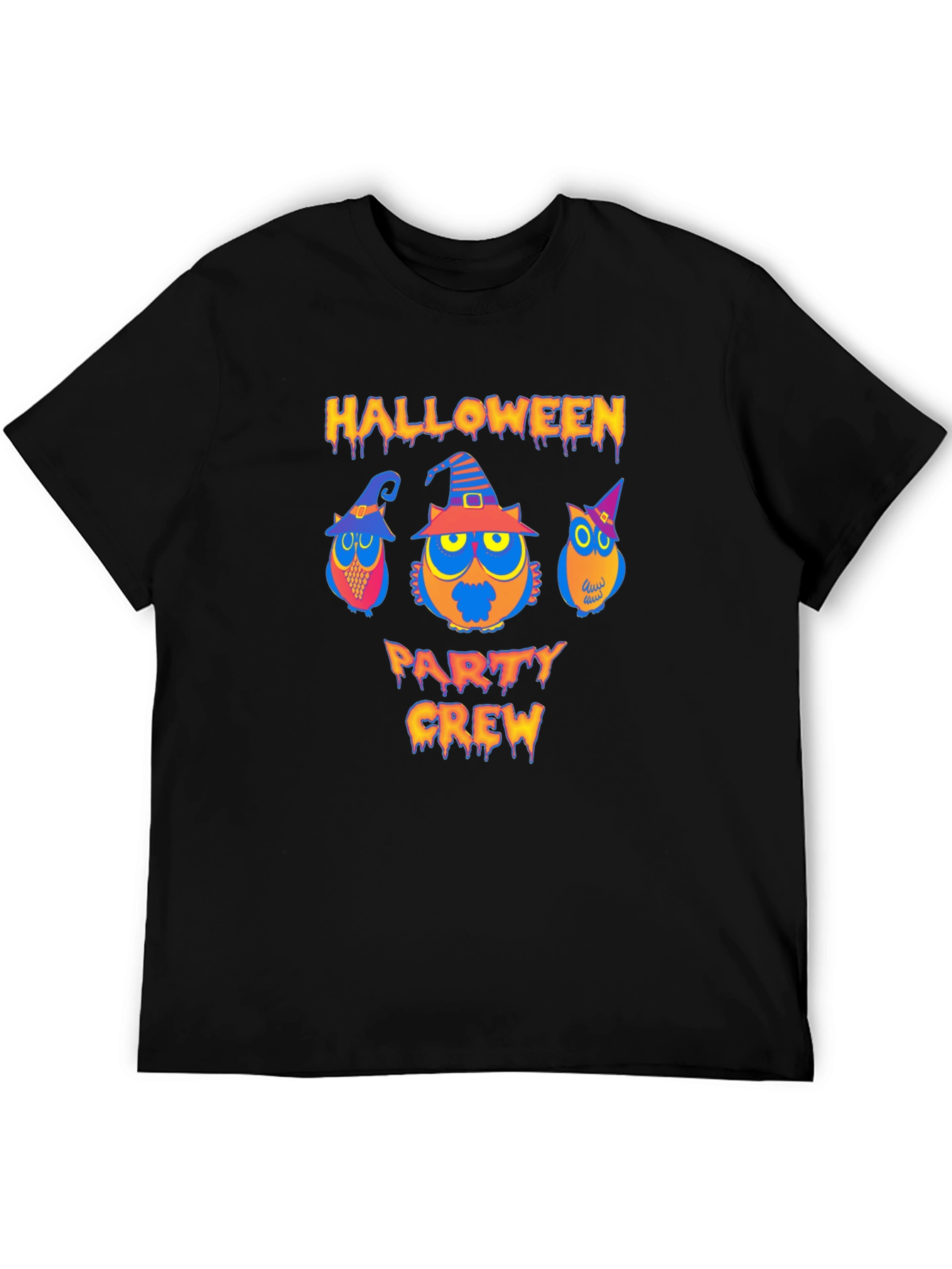 Halloween Party Crew Owl Graphic T-Shirt