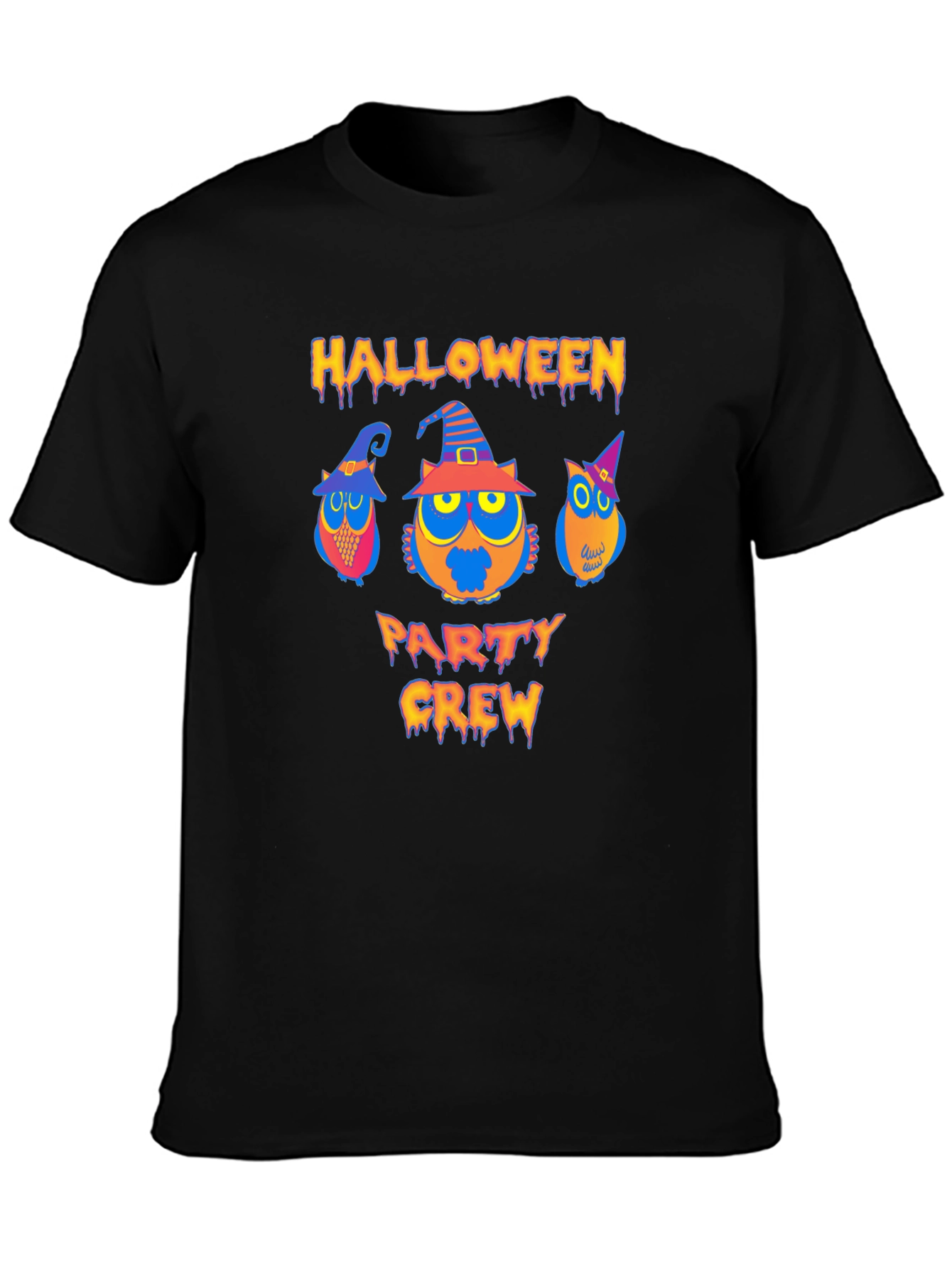 Halloween Party Crew Owl Graphic T-Shirt