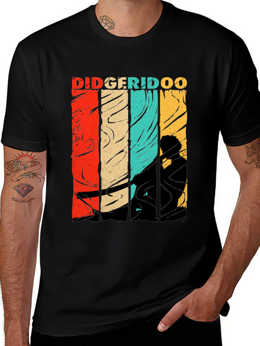 Didgeridoo Silhouette T-Shirt: Retro Vintage Style