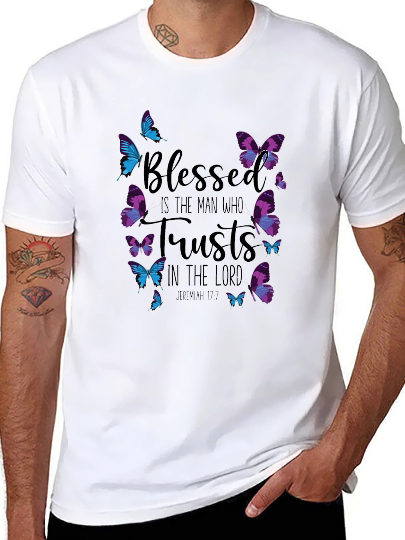 Blessed Man Butterfly T-Shirt