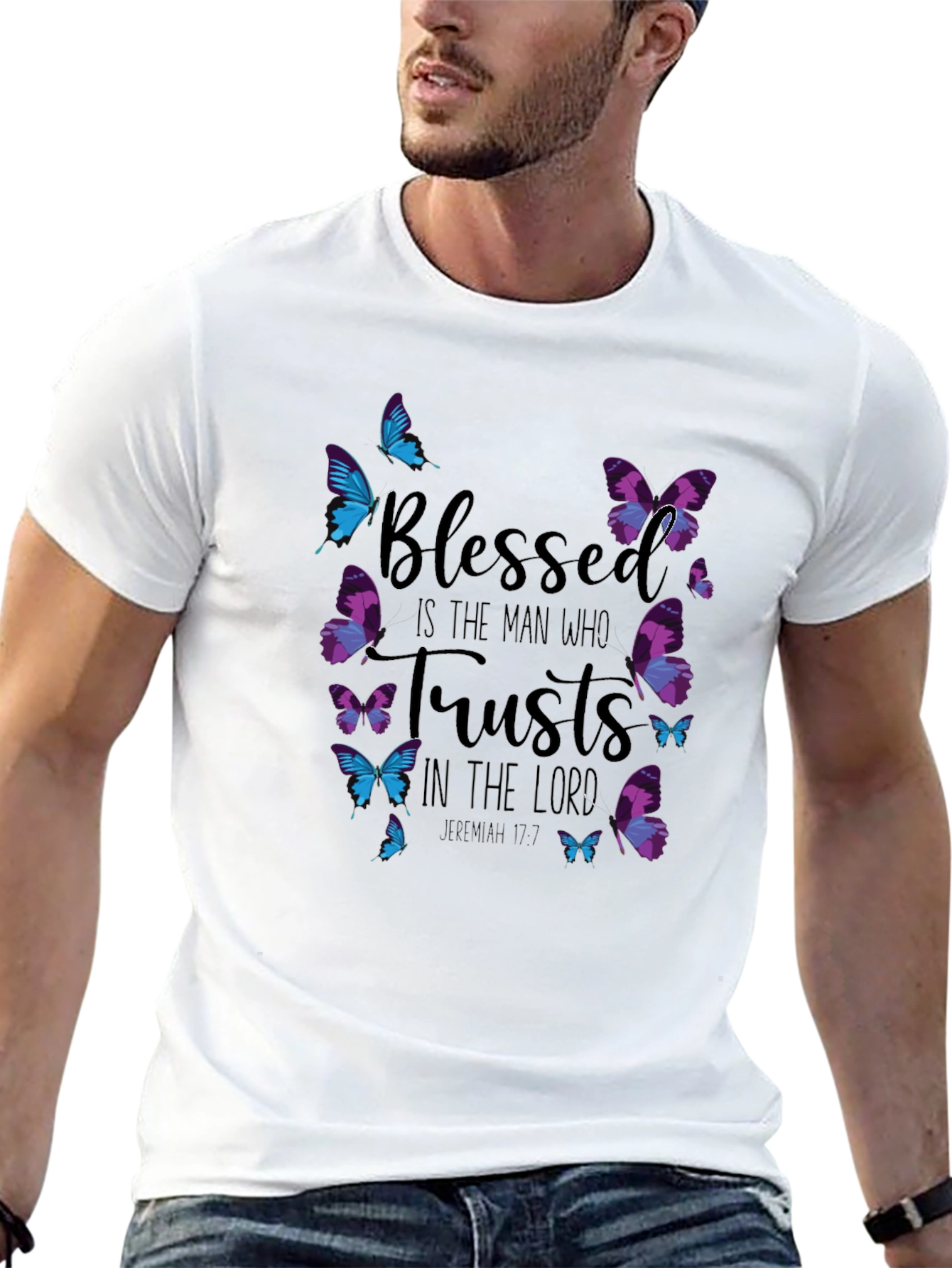 Blessed Man Butterfly T-Shirt