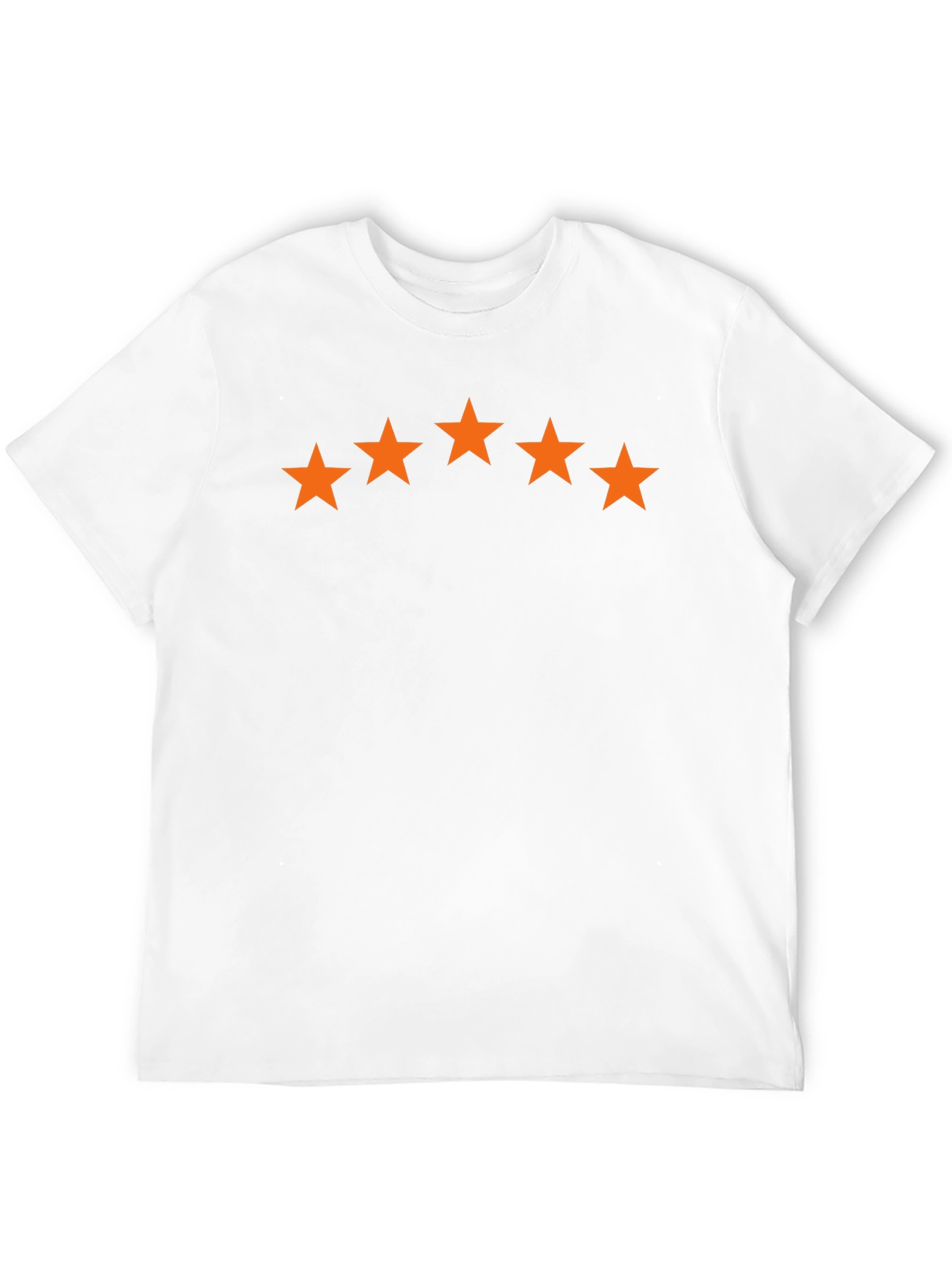 Black T-Shirt with Five Orange Stars