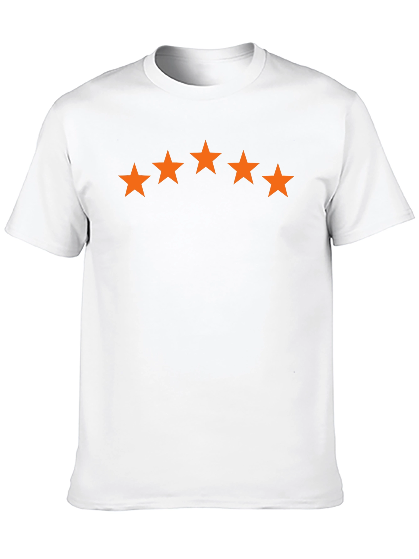 Black T-Shirt with Five Orange Stars