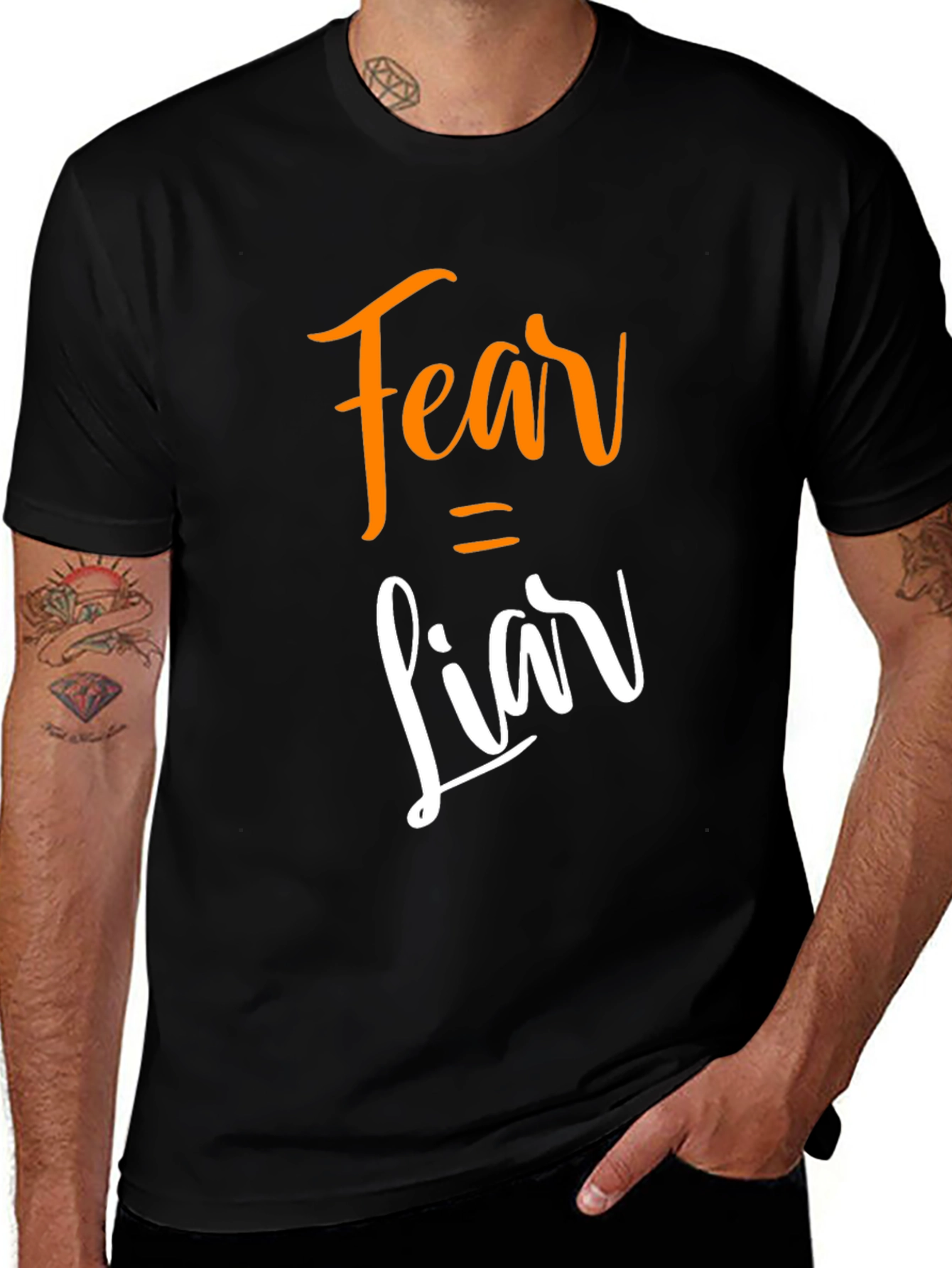 Fear Equals Liar Graphic Tee - Stylish Slogan T-Shirt