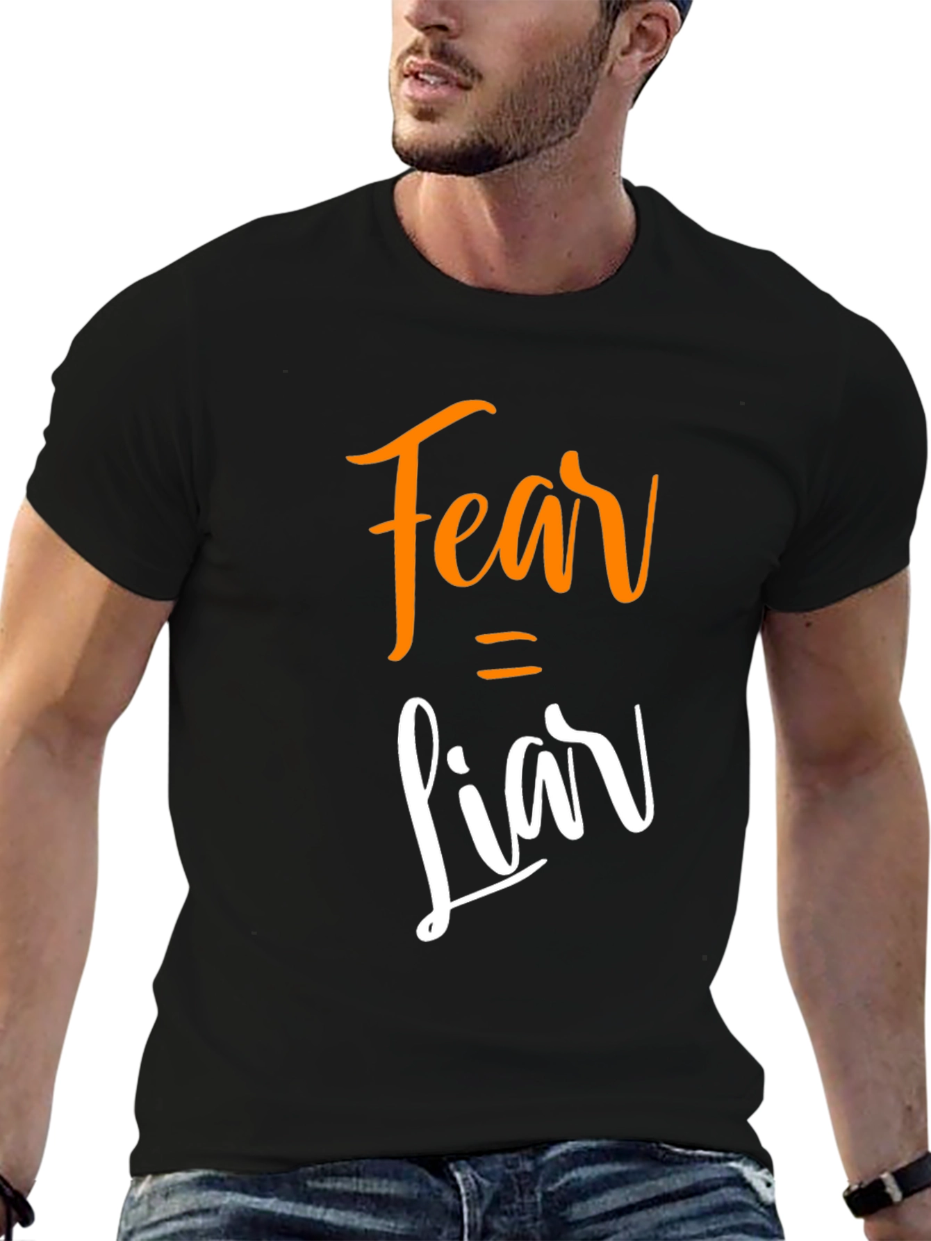 Fear Equals Liar Graphic Tee - Stylish Slogan T-Shirt