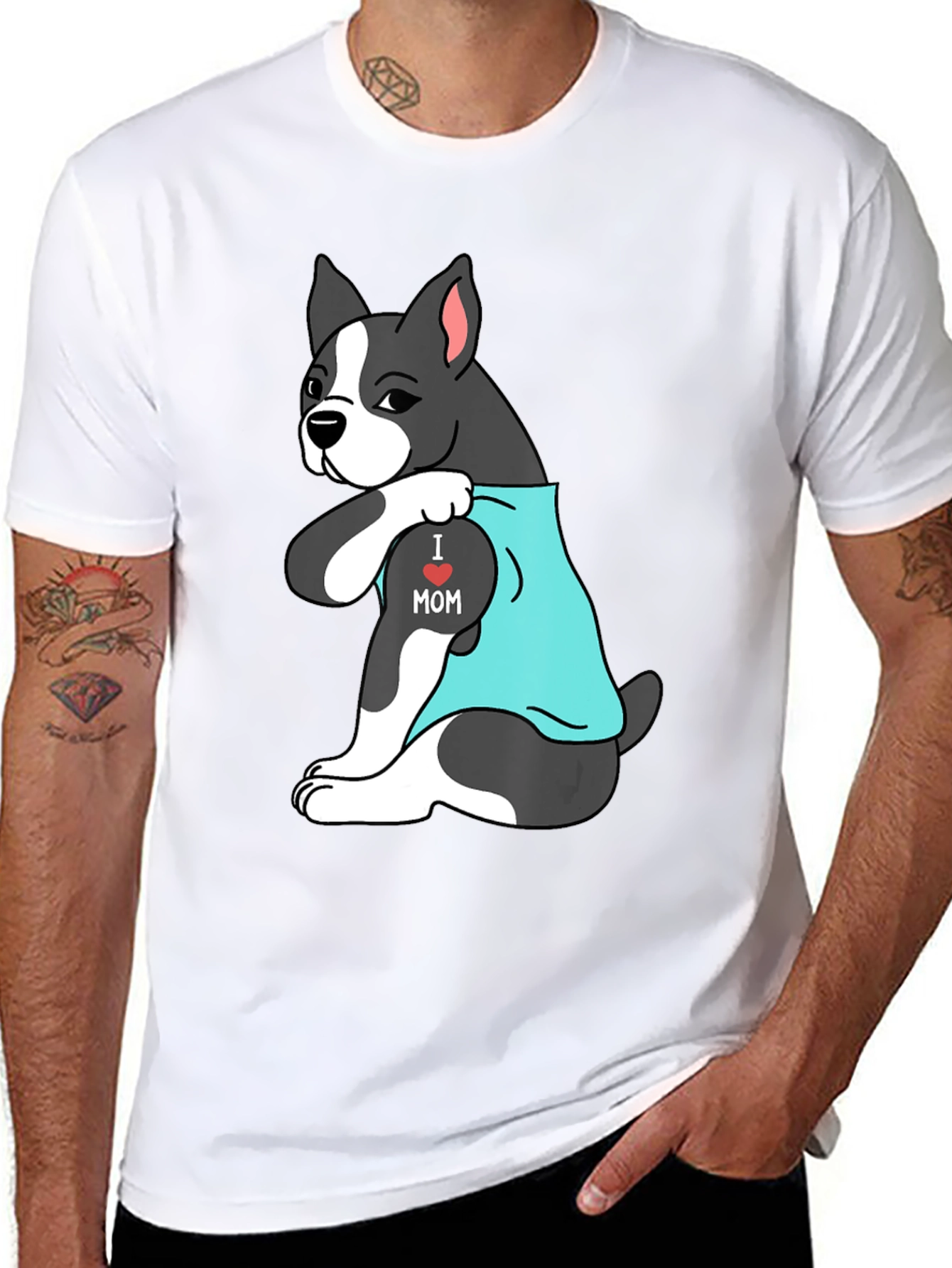 I Love Mom Dog T-Shirt