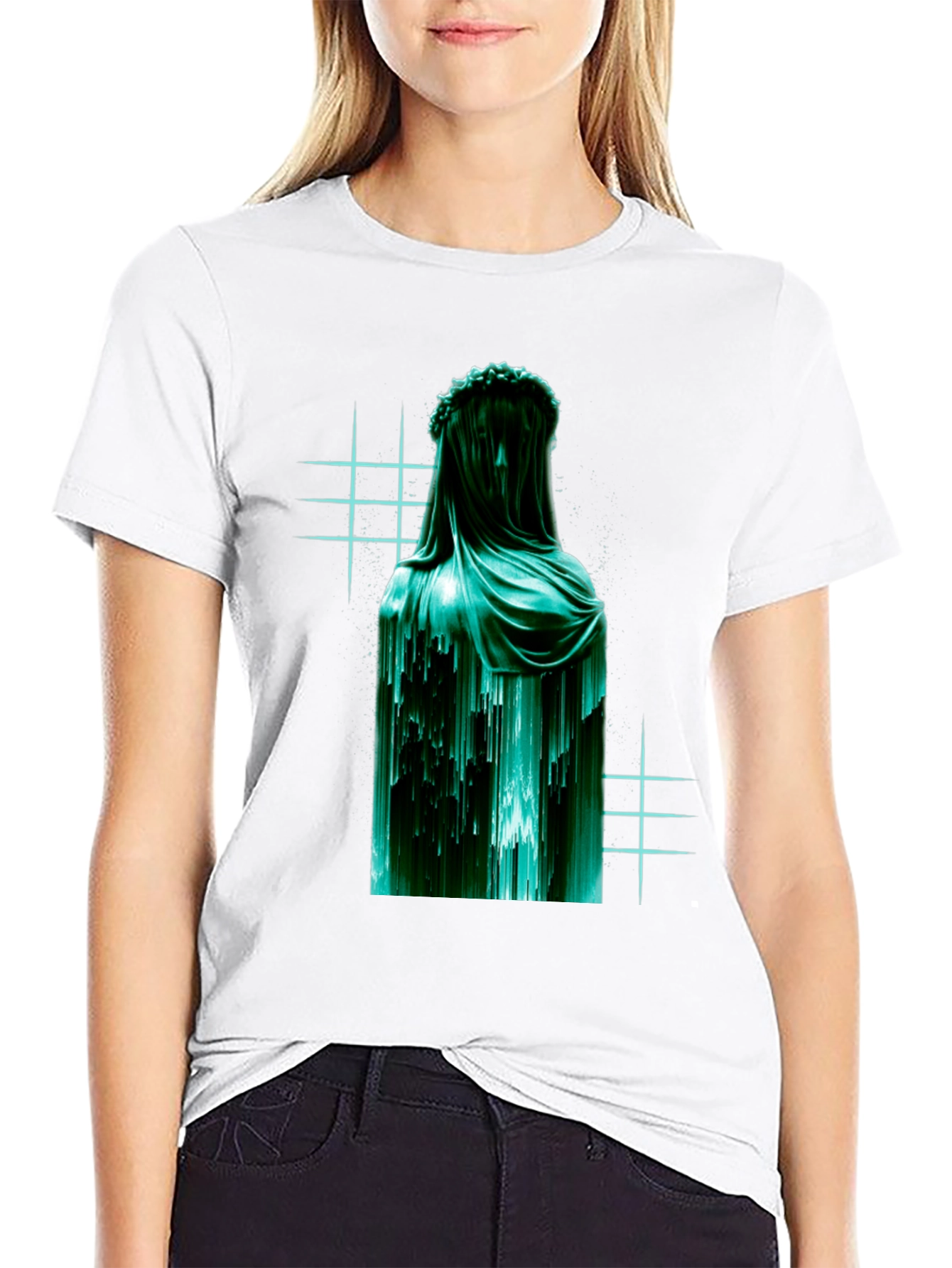 Veiled Statue Graphic T-Shirt - Modern Art Tee