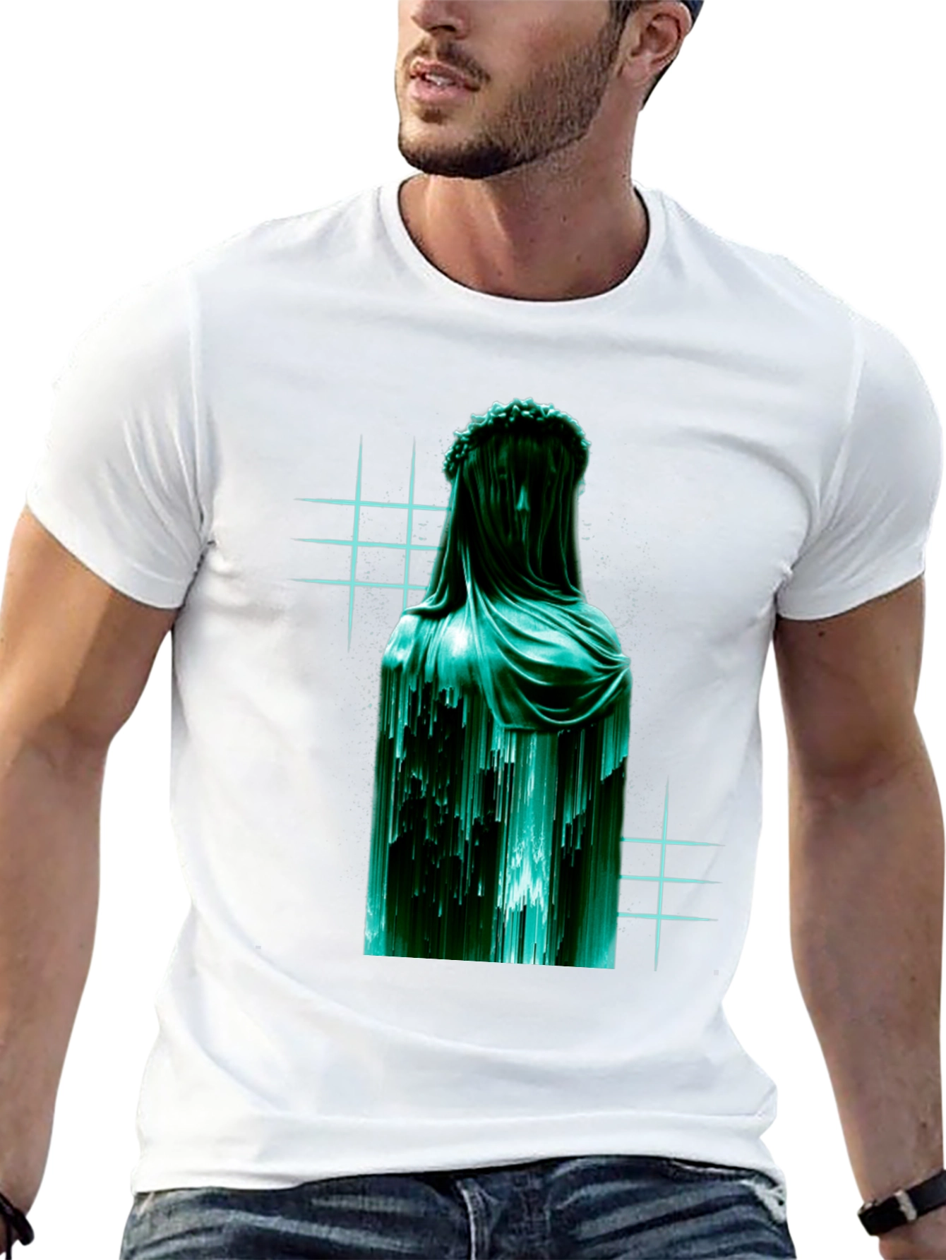 Veiled Statue Graphic T-Shirt - Modern Art Tee