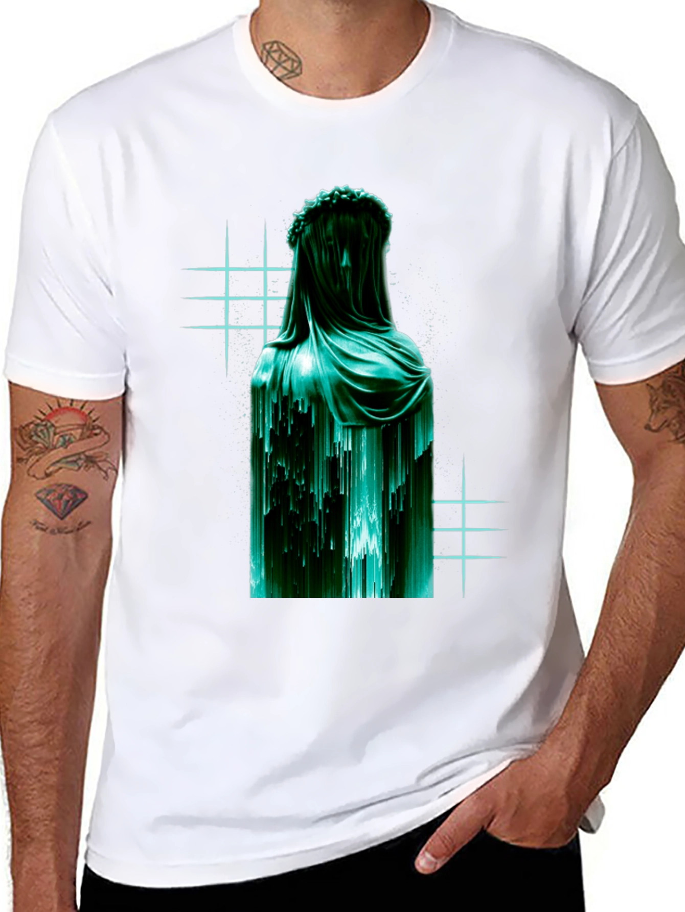 Veiled Statue Graphic T-Shirt - Modern Art Tee