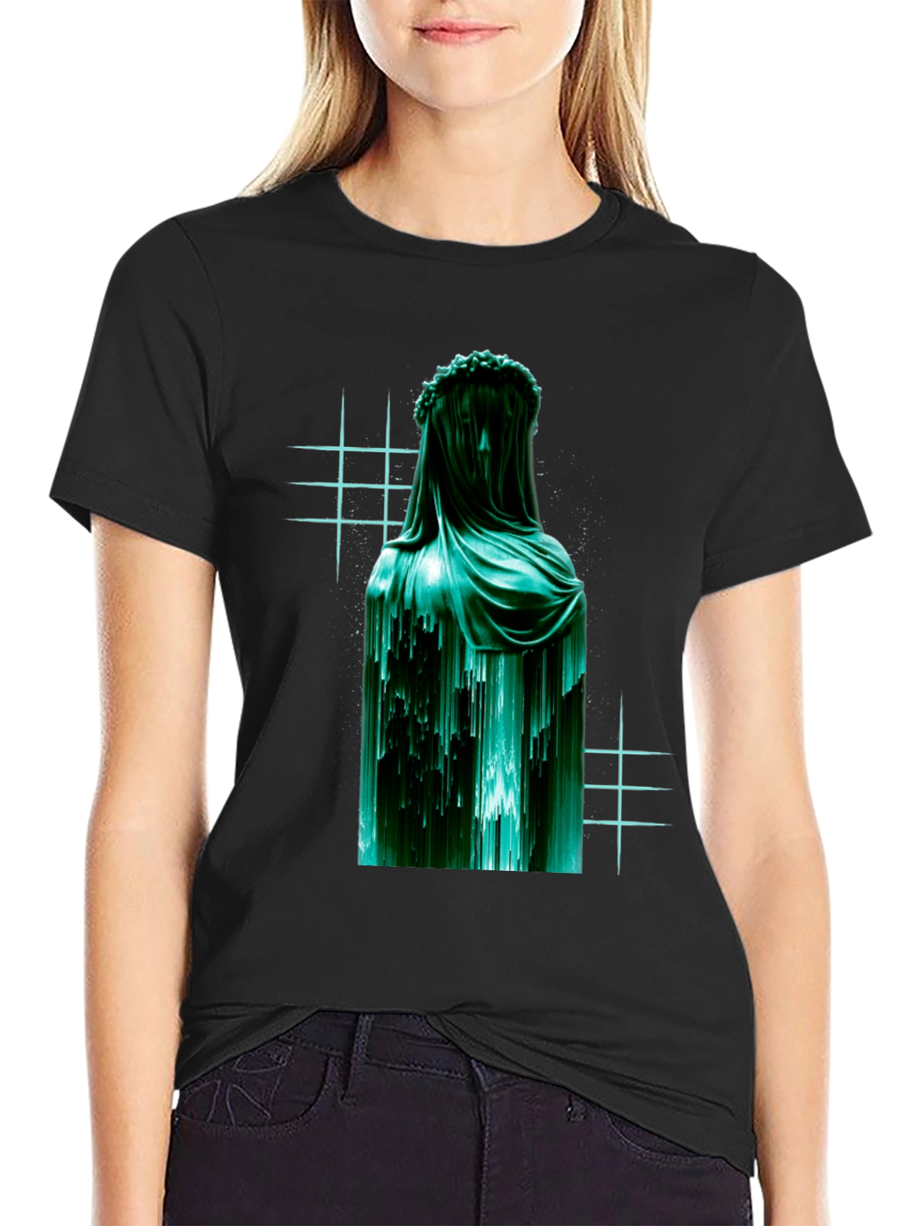Veiled Statue Graphic T-Shirt - Modern Art Tee