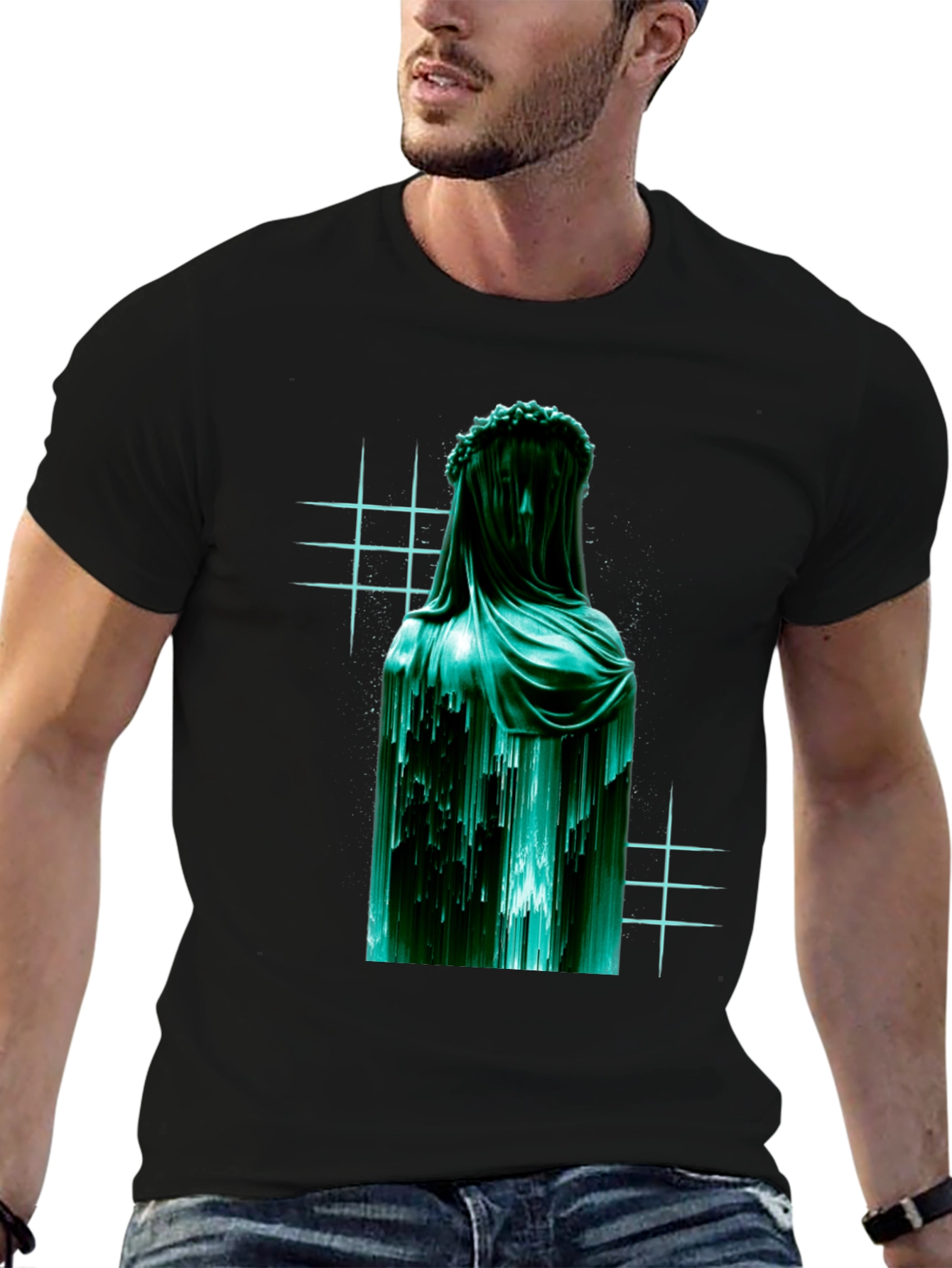 Veiled Statue Graphic T-Shirt - Modern Art Tee