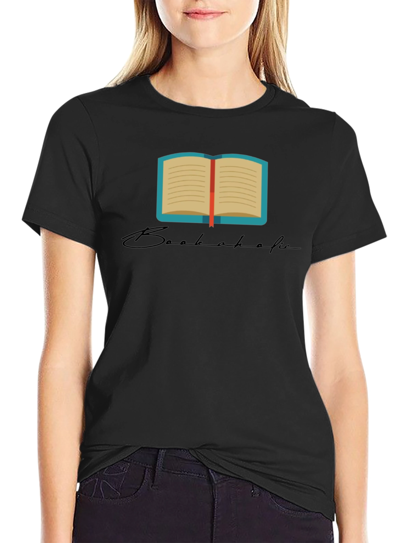 Bookaholic Black T-Shirt - Read On!