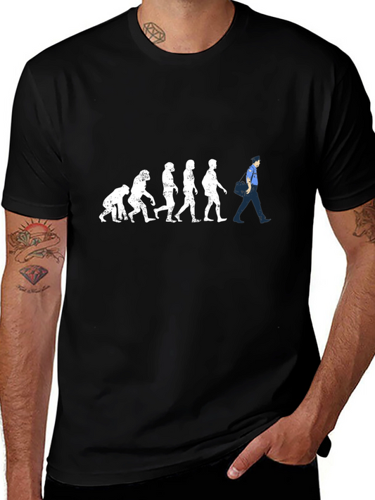 Evolution of Man Graphic Tee - Black Cotton