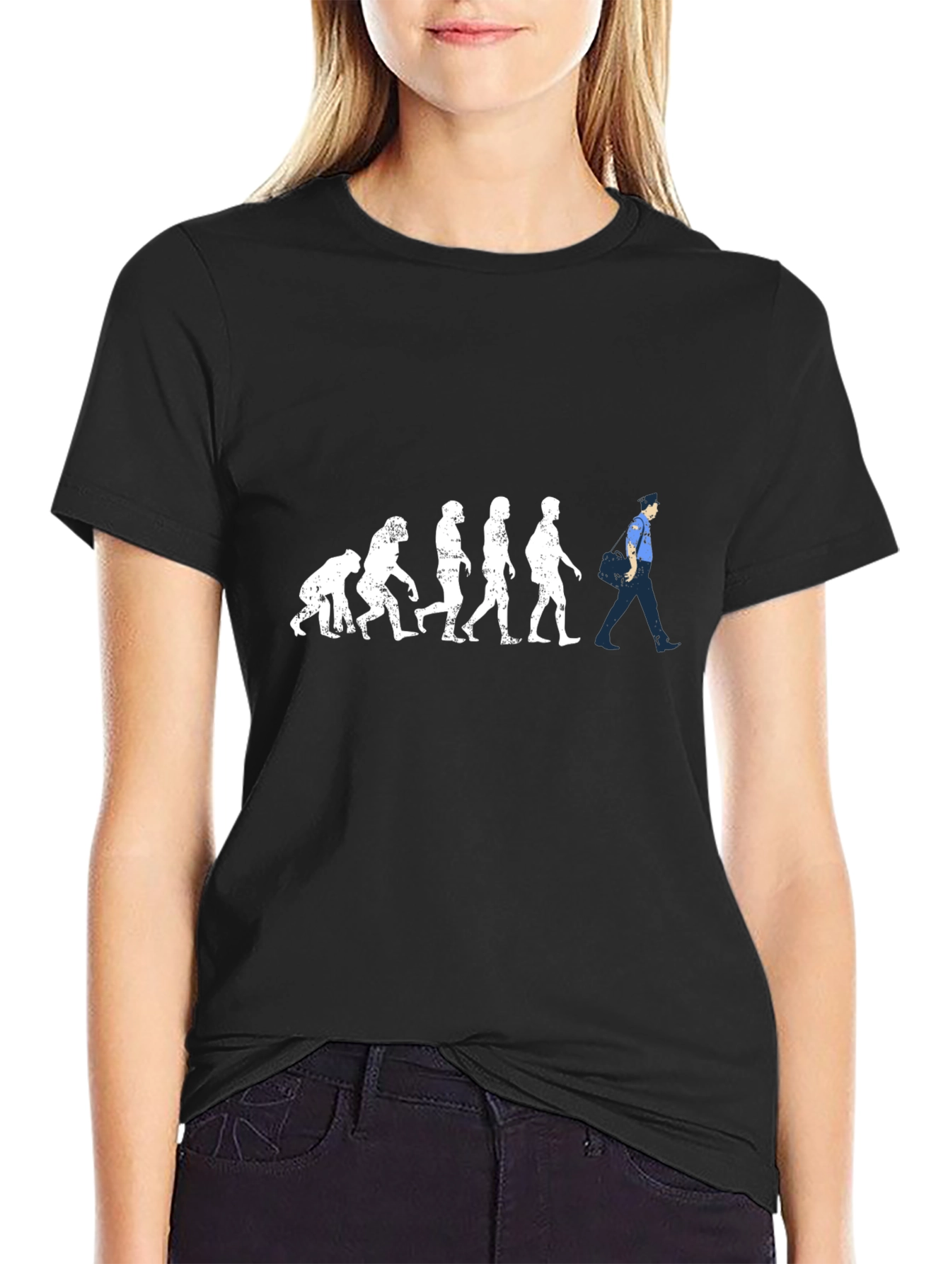 Evolution of Man Graphic Tee - Black Cotton