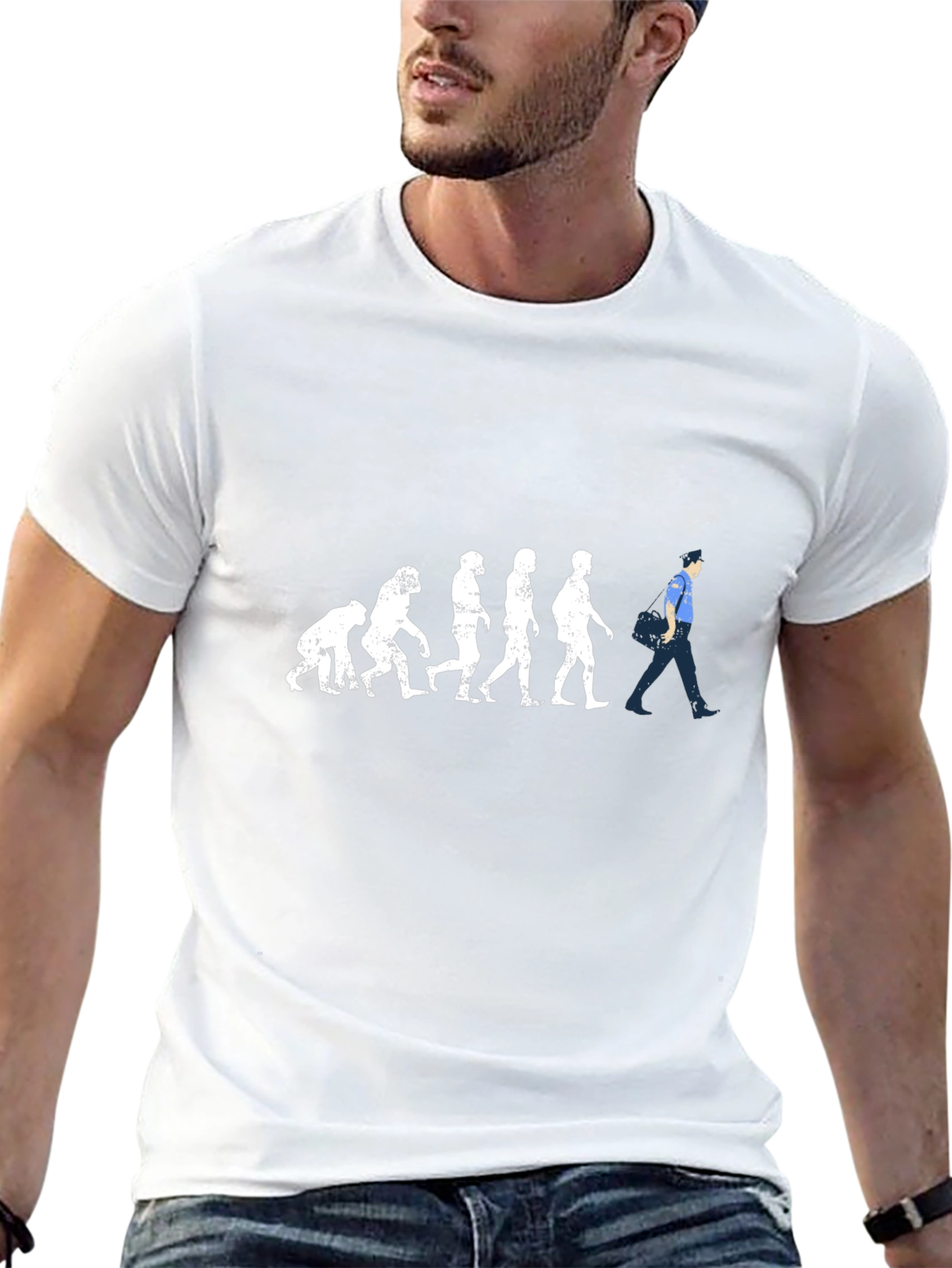 Evolution of Man Graphic Tee - Black Cotton