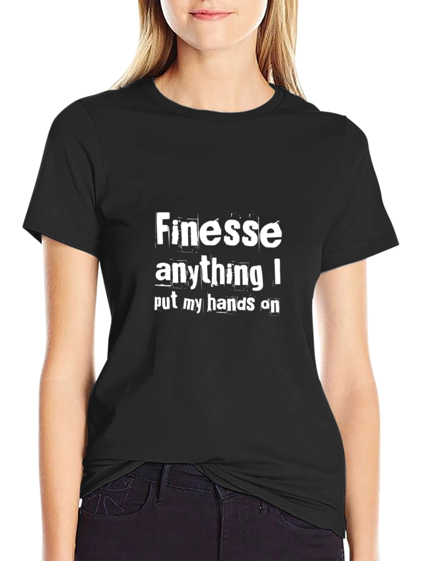 Finesse Graphic Tee - Black Casual T-Shirt