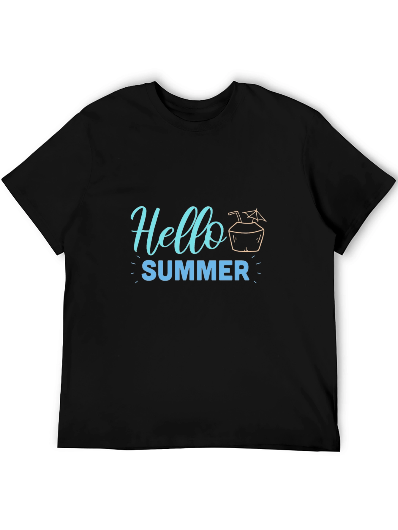 Hello Summer Black Graphic Tee