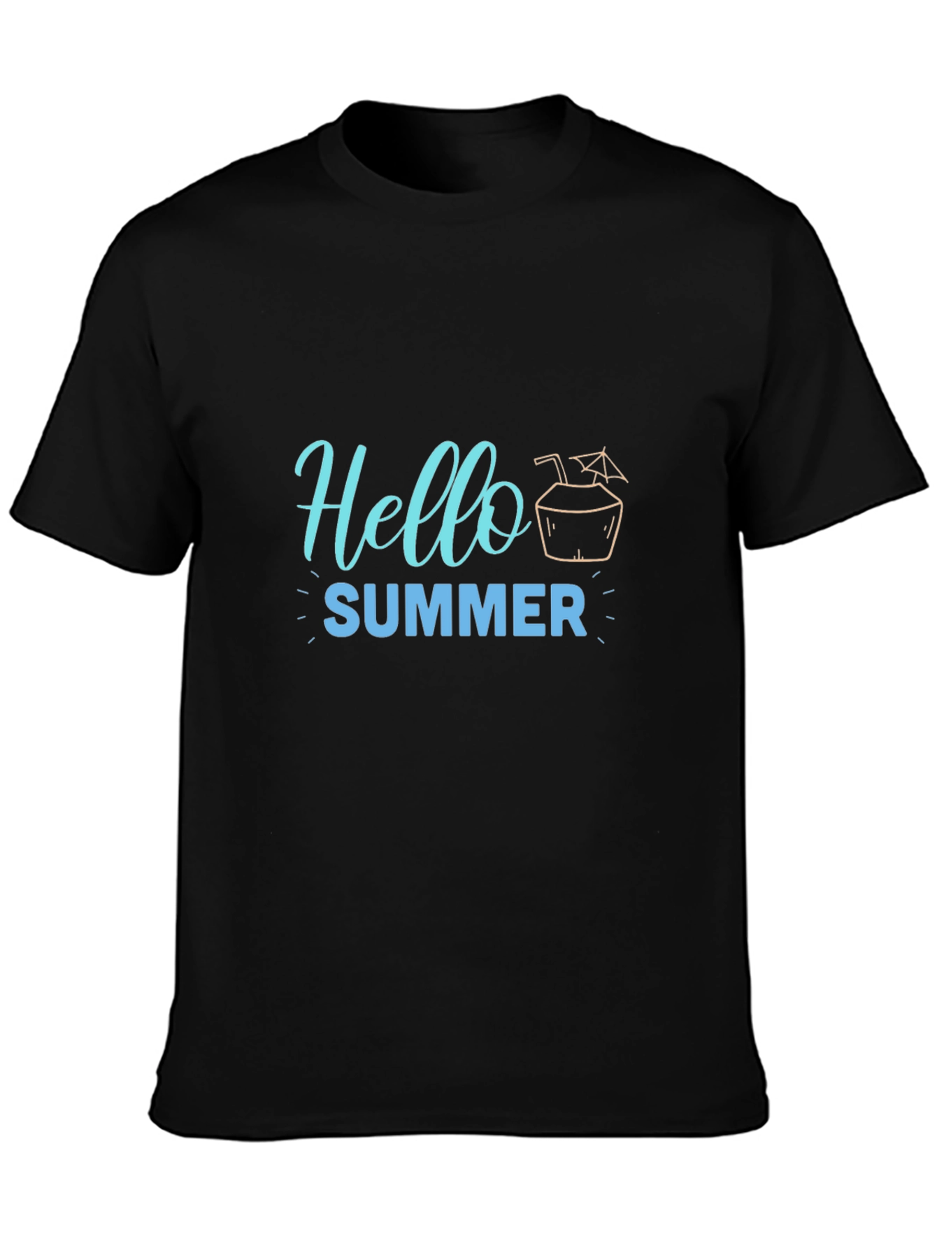 Hello Summer Black Graphic Tee
