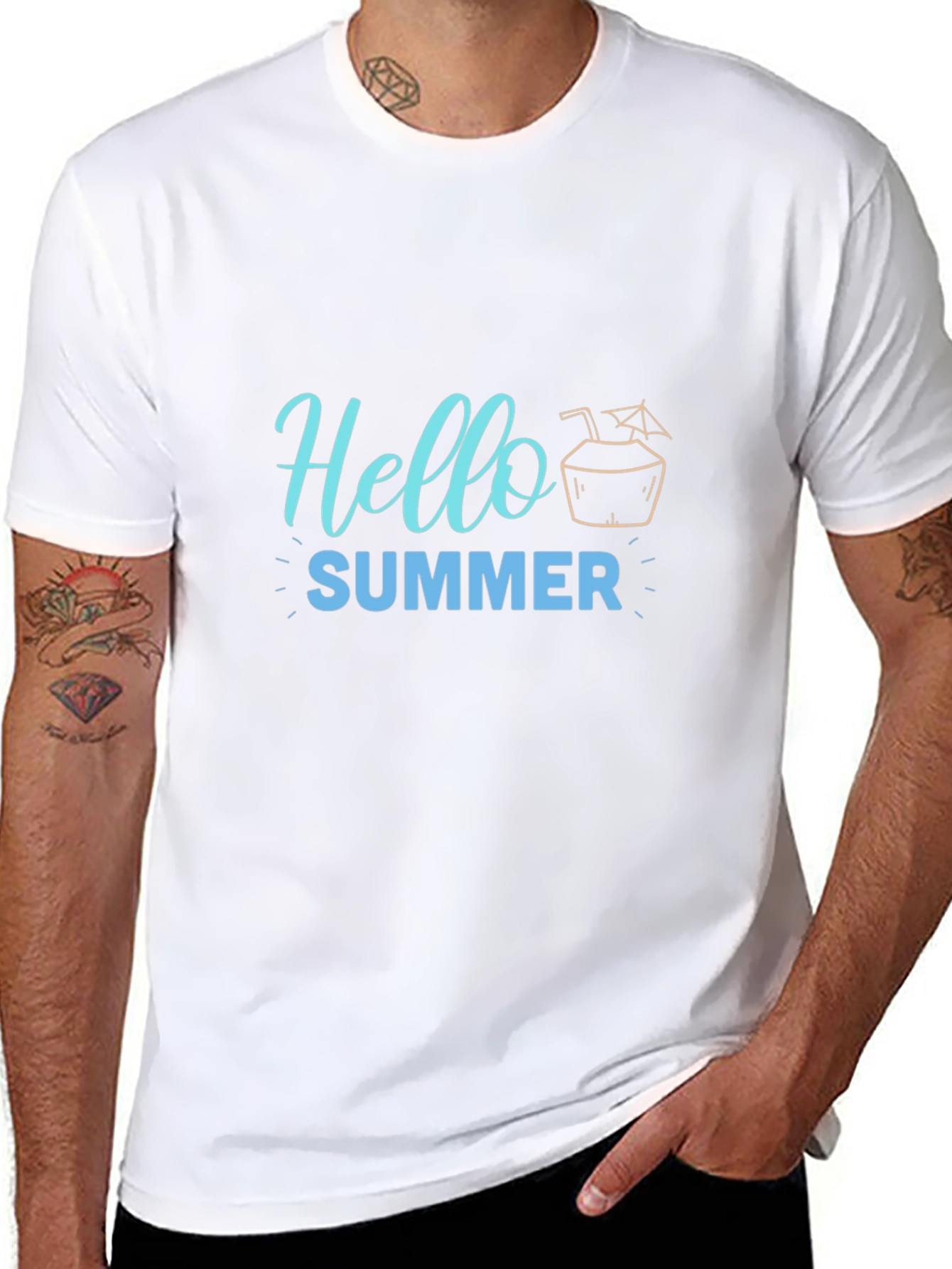 Hello Summer Black Graphic Tee