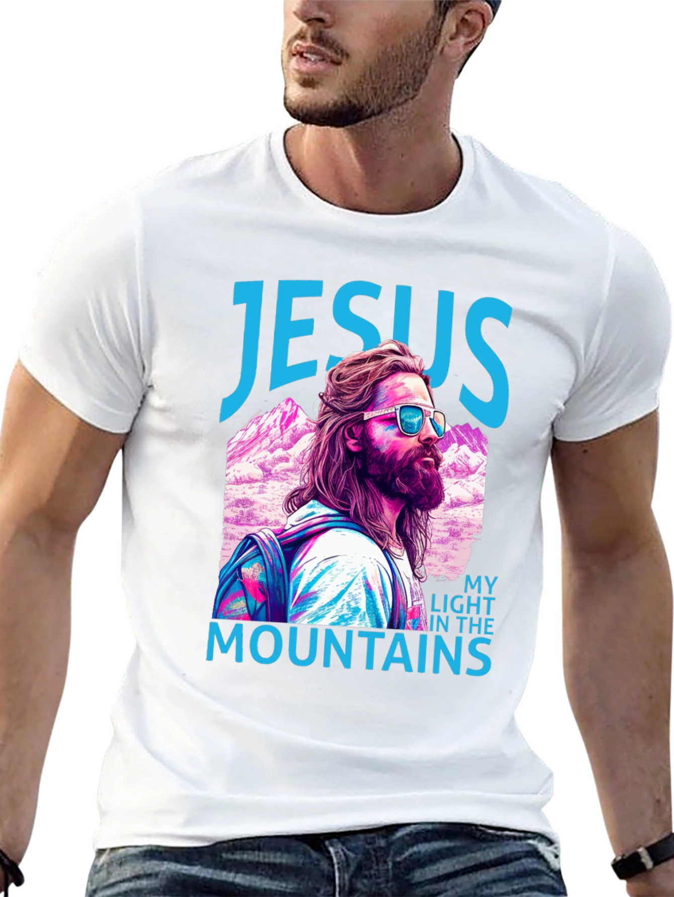 Jesus My Light in the Mountains Graphic T-Shirt