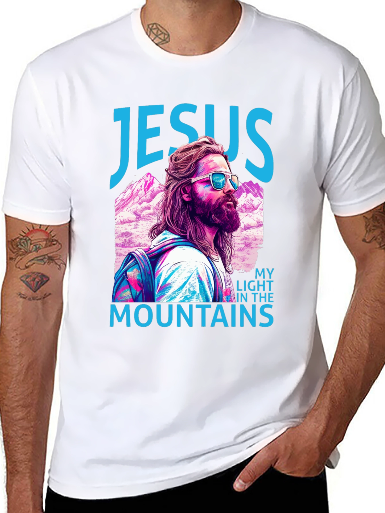Jesus My Light in the Mountains Graphic T-Shirt