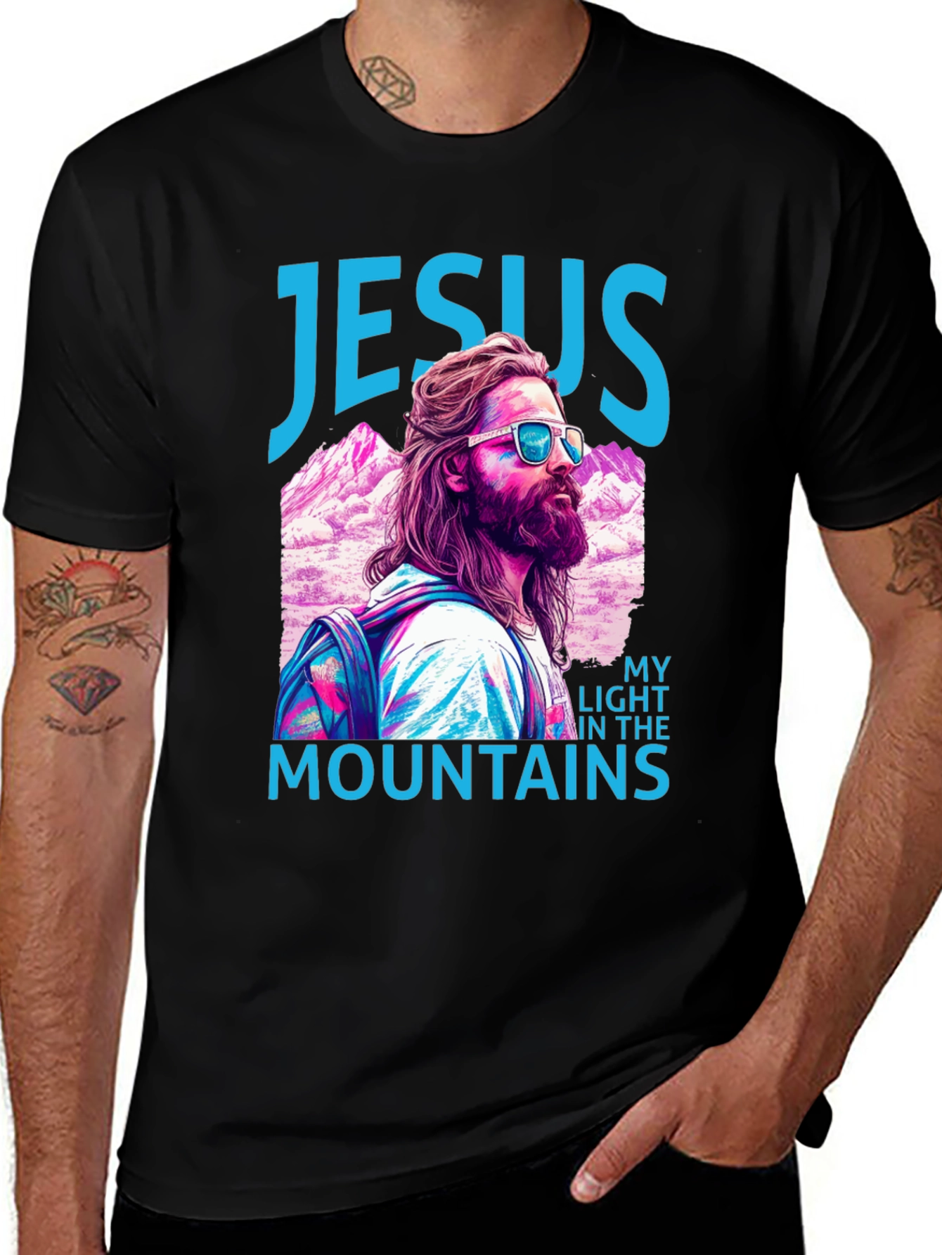 Jesus My Light in the Mountains Graphic T-Shirt